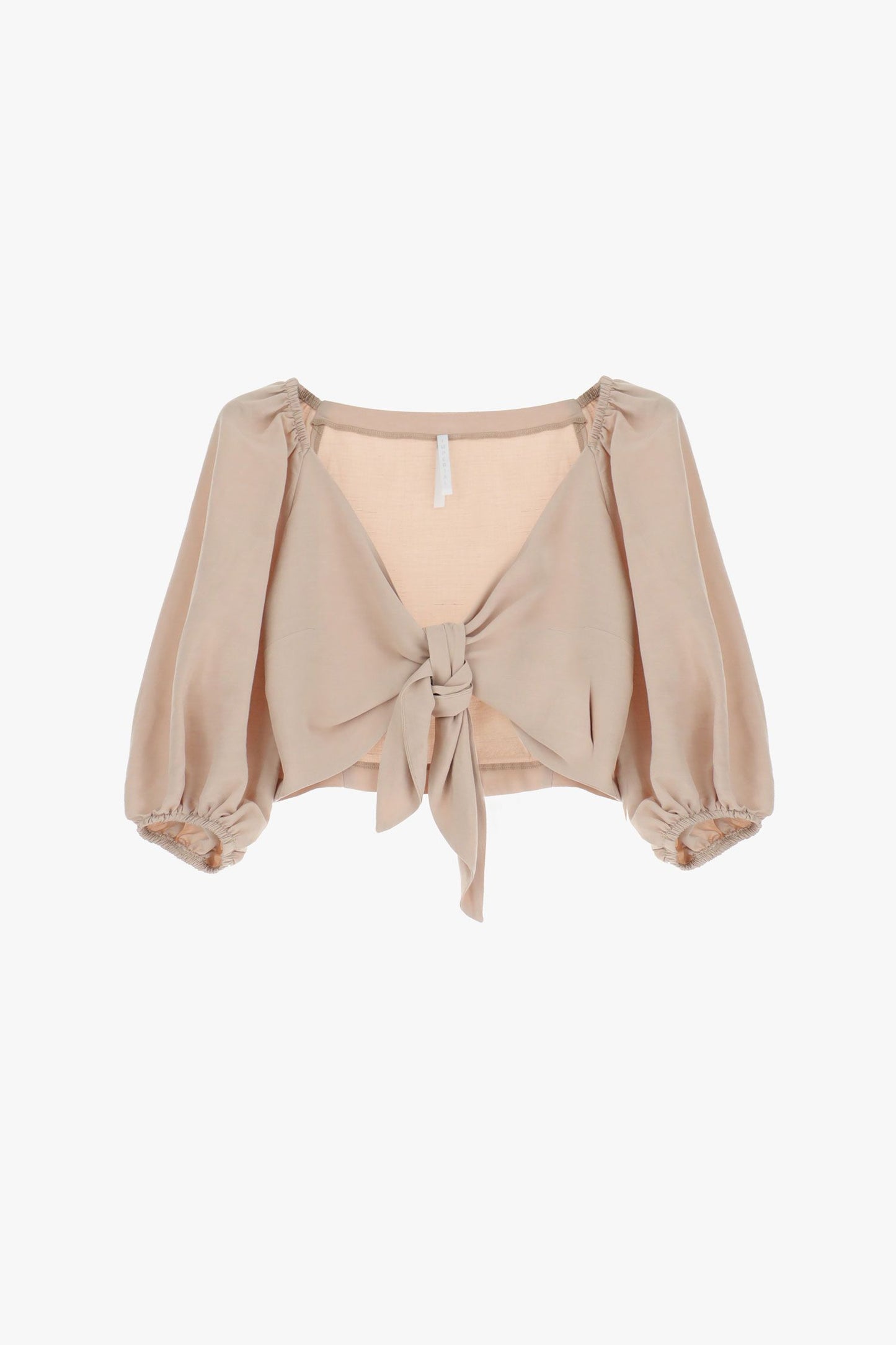 TOP CROPPED CON NODO E MANICHE A TRE QUARTI IMPERIAL.