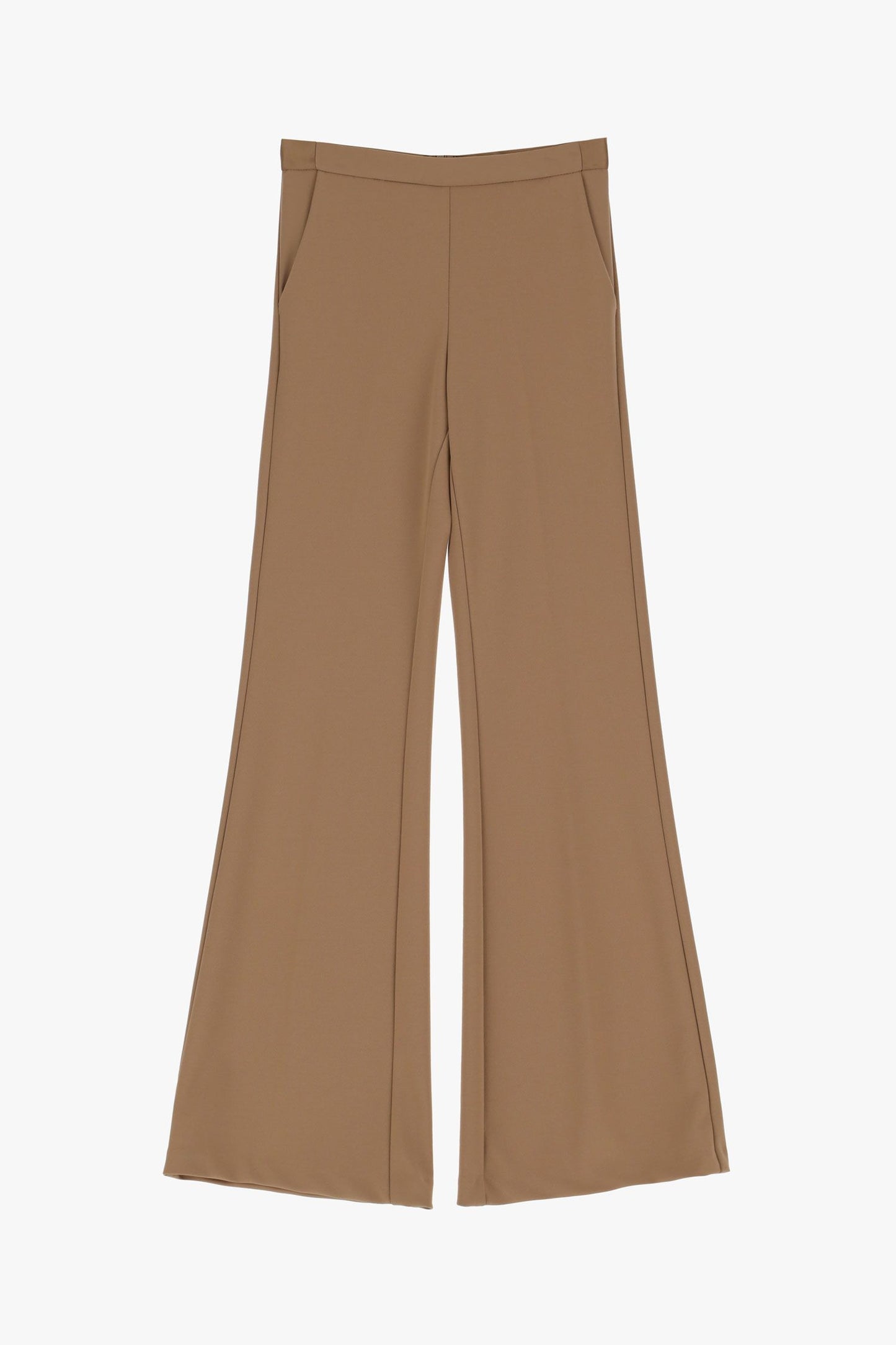 Tailleur giacca doppiopetto monocolour con rever a lancia e pantalone flare IMPERIAL