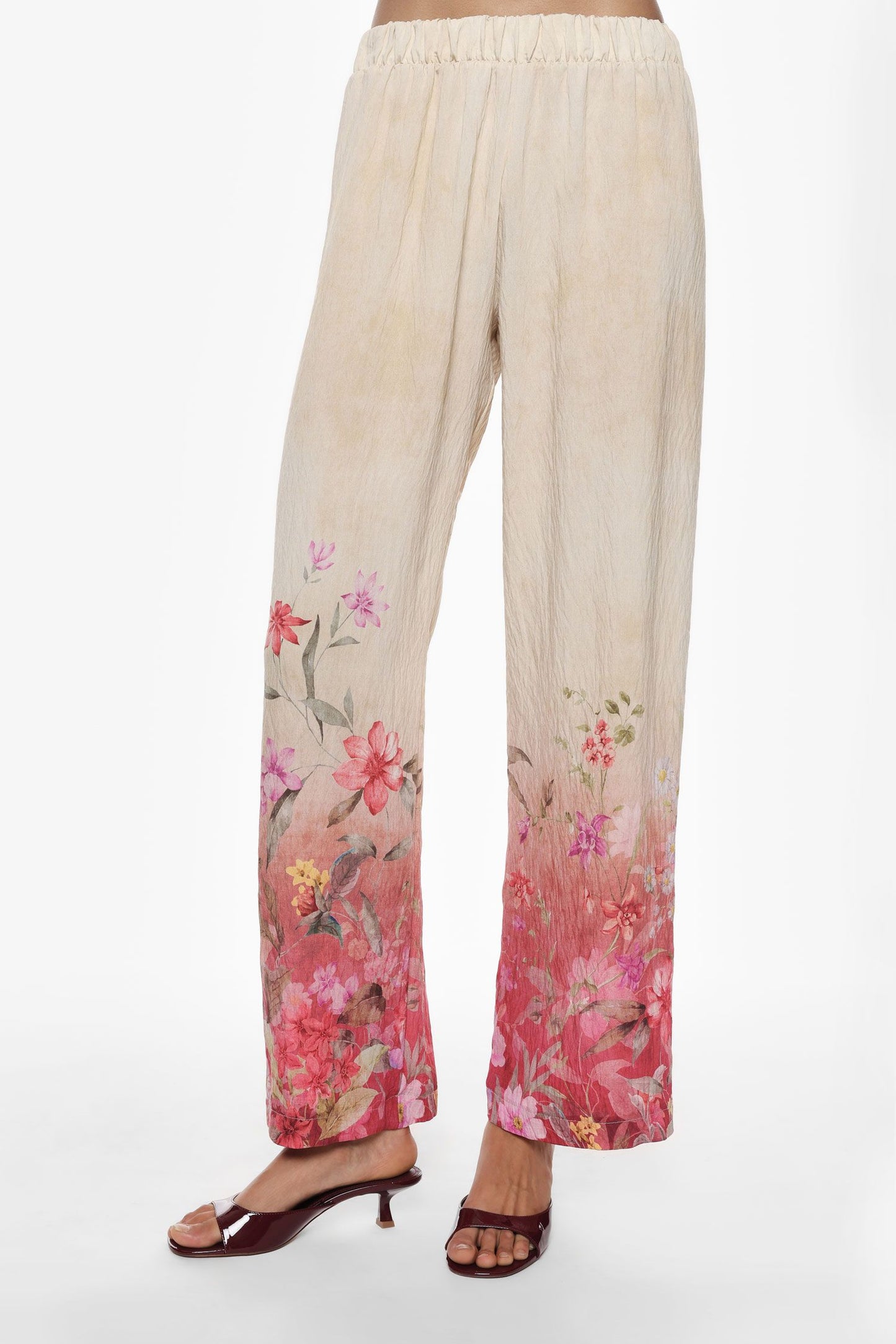 PANTALONI P5Y3JWY BEIGE/ROSSO IMPERIAL.