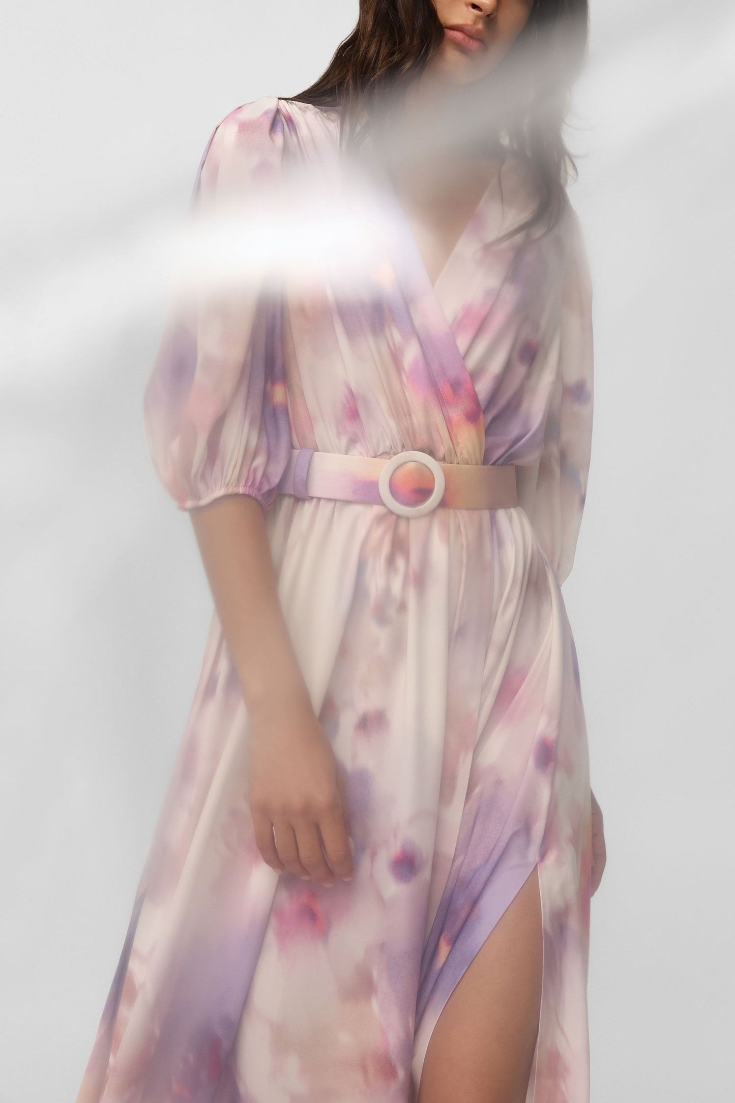 ABITO LUNGO A BALZE FANTASIA FLOREALE IMPERIAL