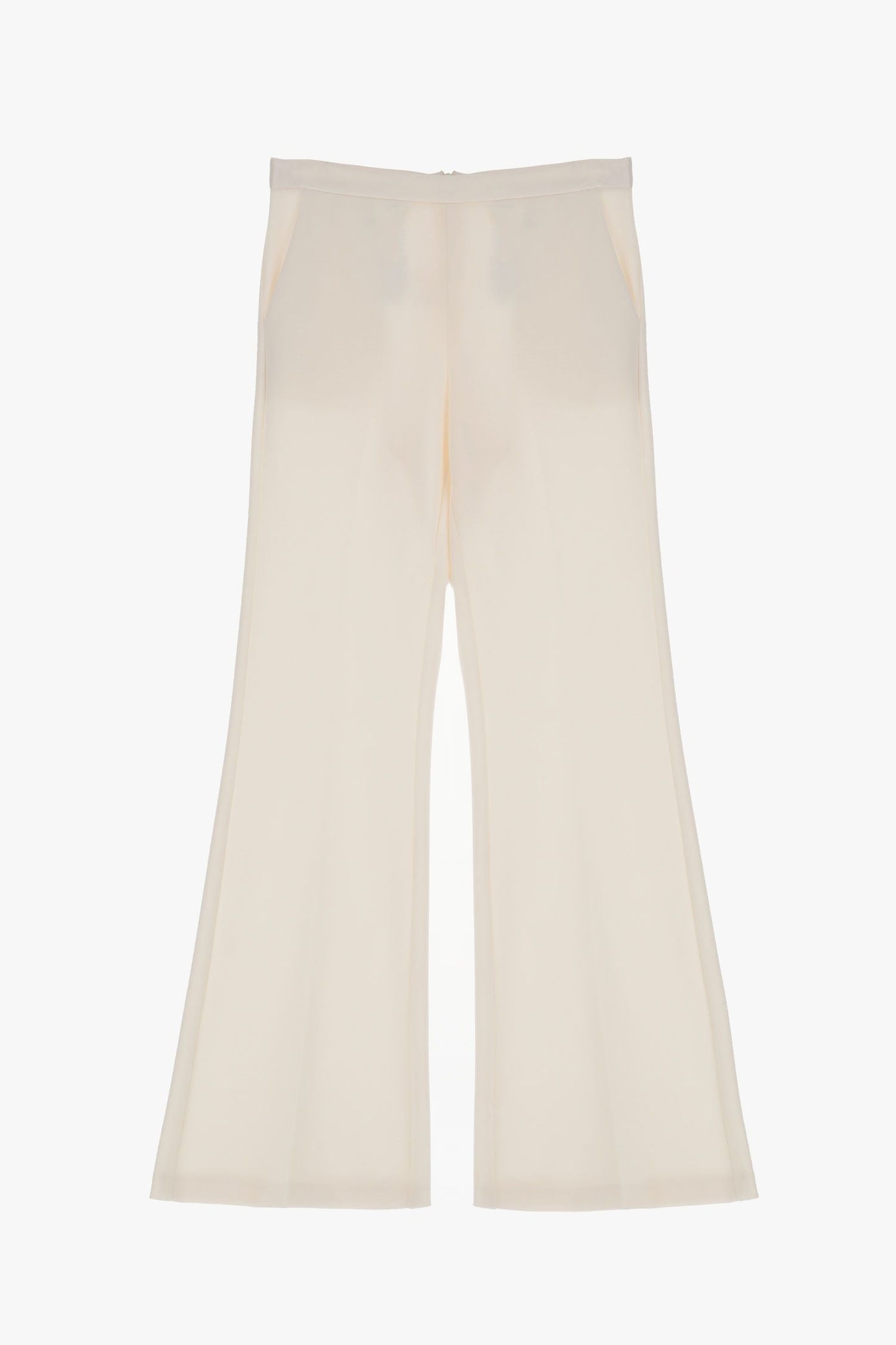 Tailleur giacca doppiopetto monocolour con rever a lancia e pantalone flare IMPERIAL