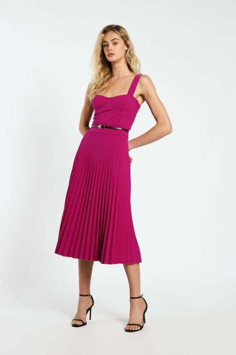 Abito midi con scollo a cuore e cintura IMPERIAL