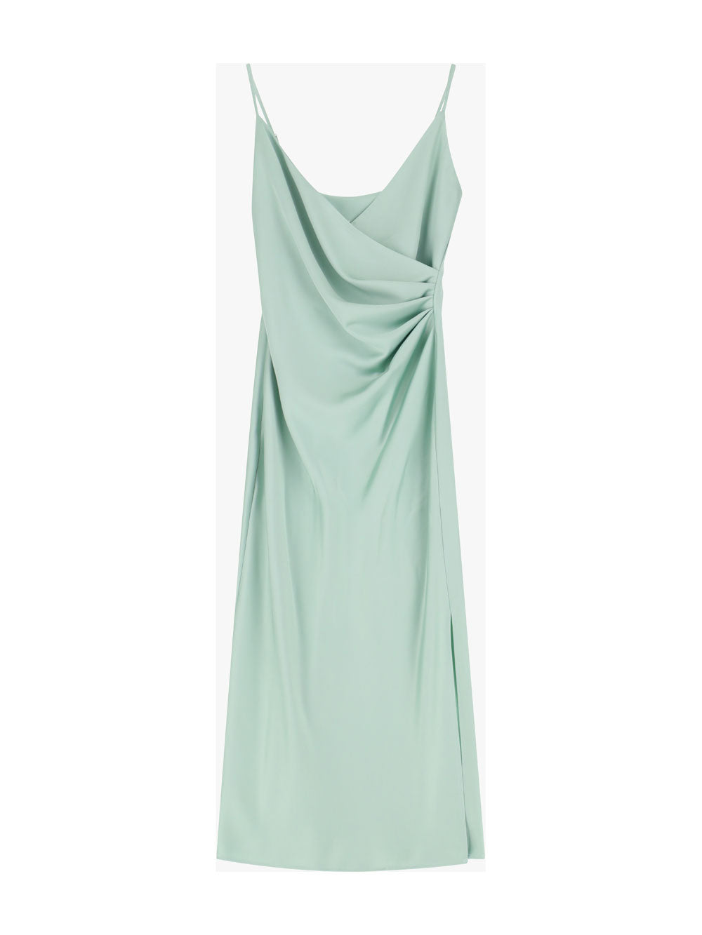 ABITO MIDI DRAPPEGGIATO EFFETTO SATIN ACQUA IMPERIAL