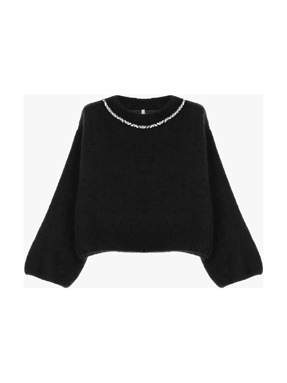 MAGLIA CON MANICHE LUNGHE E GIROCOLLO GIOIELLO MORO IMPERIAL.