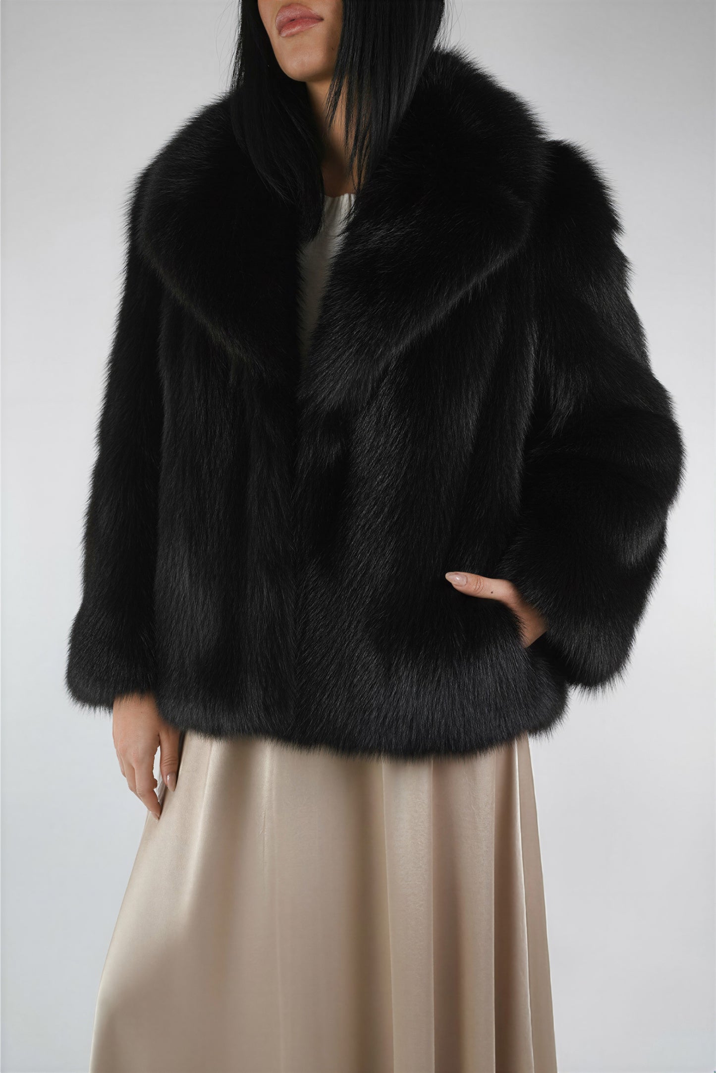 PELLICCIA ECOLOGICA 223239-F25 NERA MOTEL.