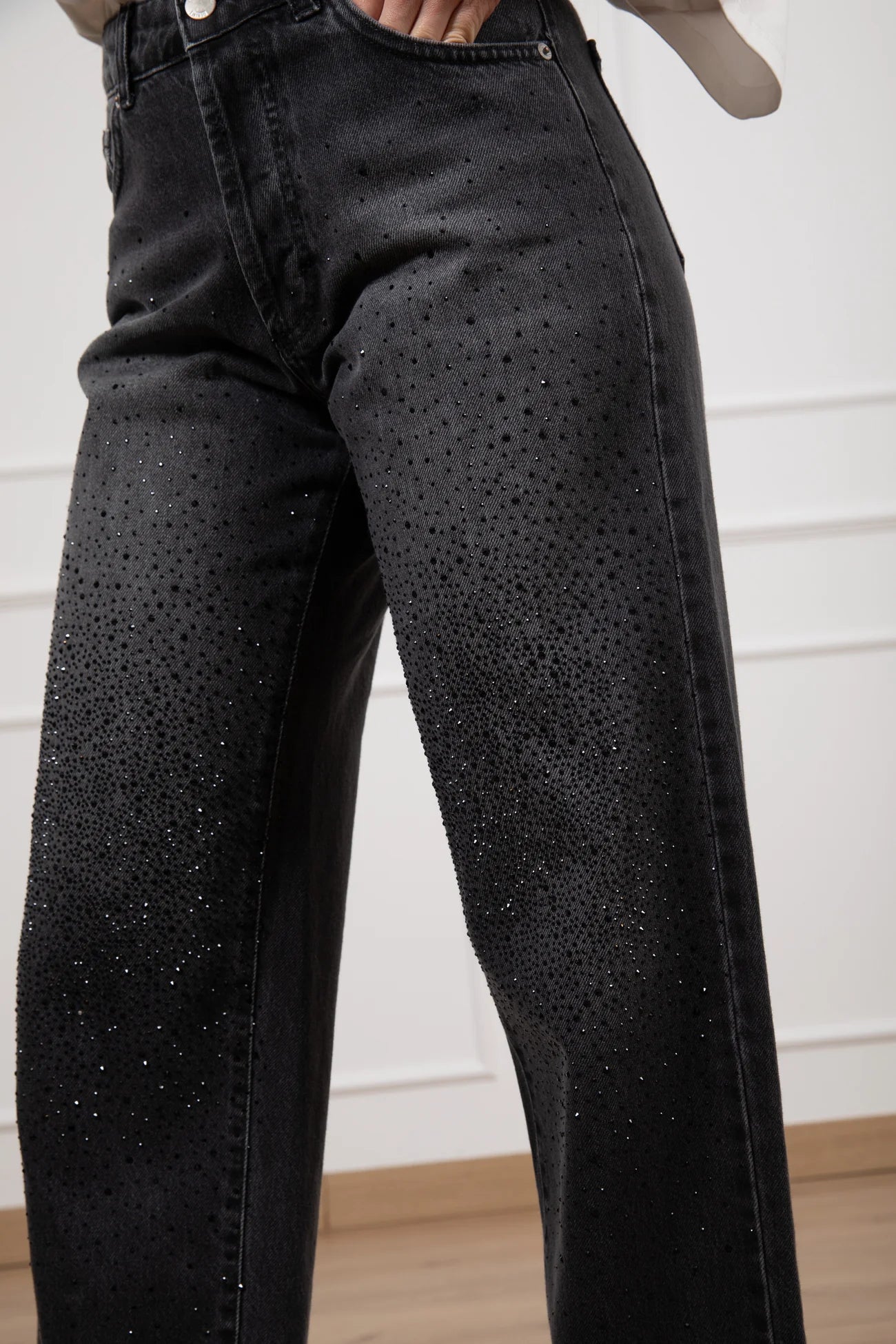 JEANS STRASS JANA 657P NERO MOTEL