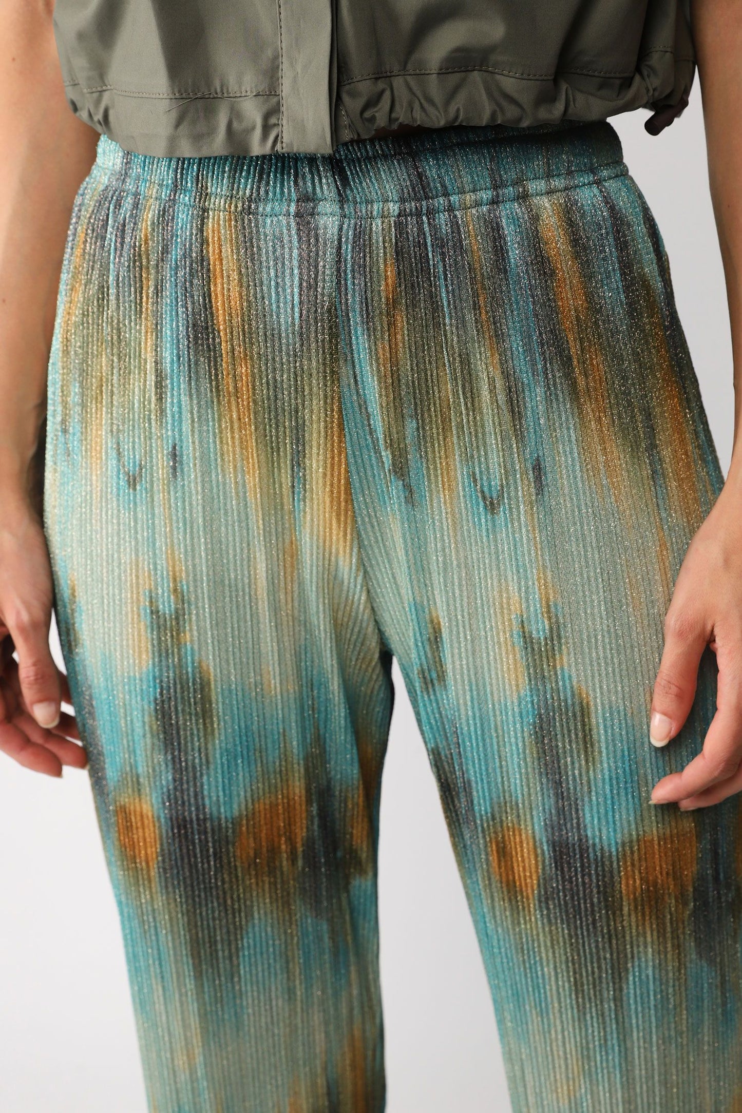 PANTALONI A PALAZZO FANTASIA ASTRATTA EFFETTO METALLIZZATO IMPERIAL