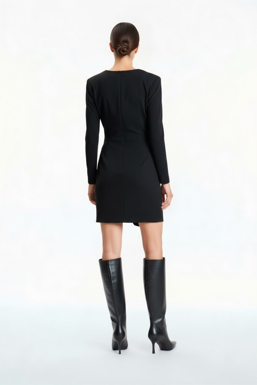 ABITO CORTO ARRICCIATO FW250088 NERO TENSIONE IN.