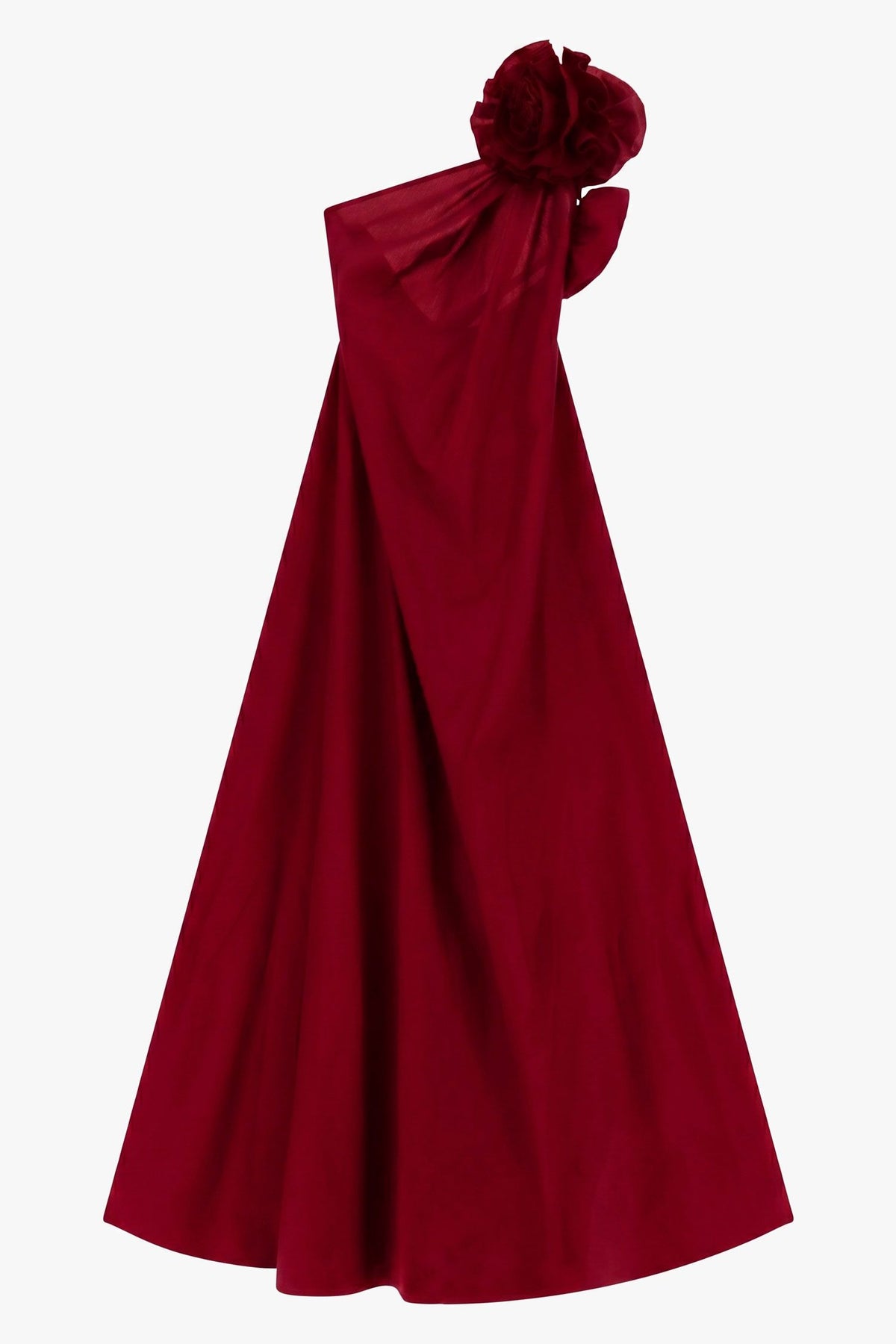 ABITO LUNGO CON FIORE AGANLTP BORDEAUX IMPERIAL.