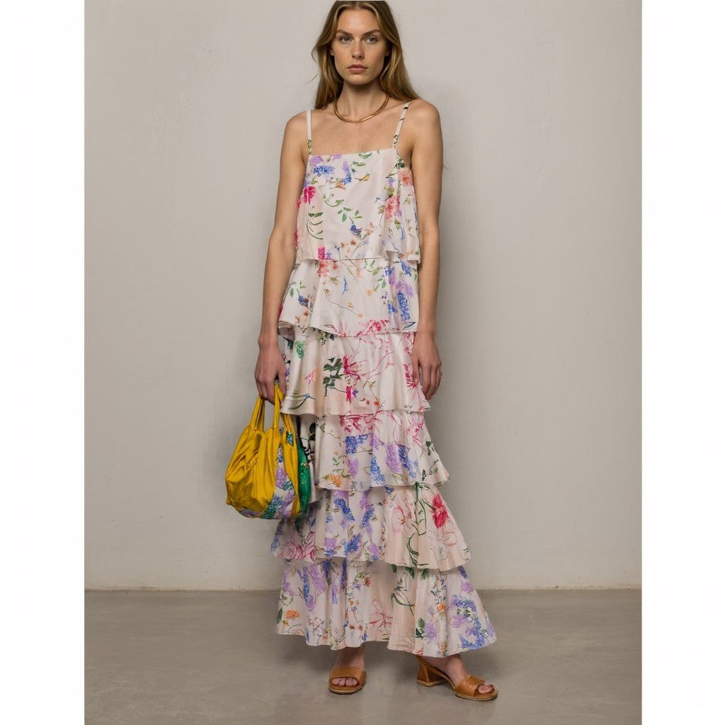 tensione in Abito floreale a balze Art. US1375