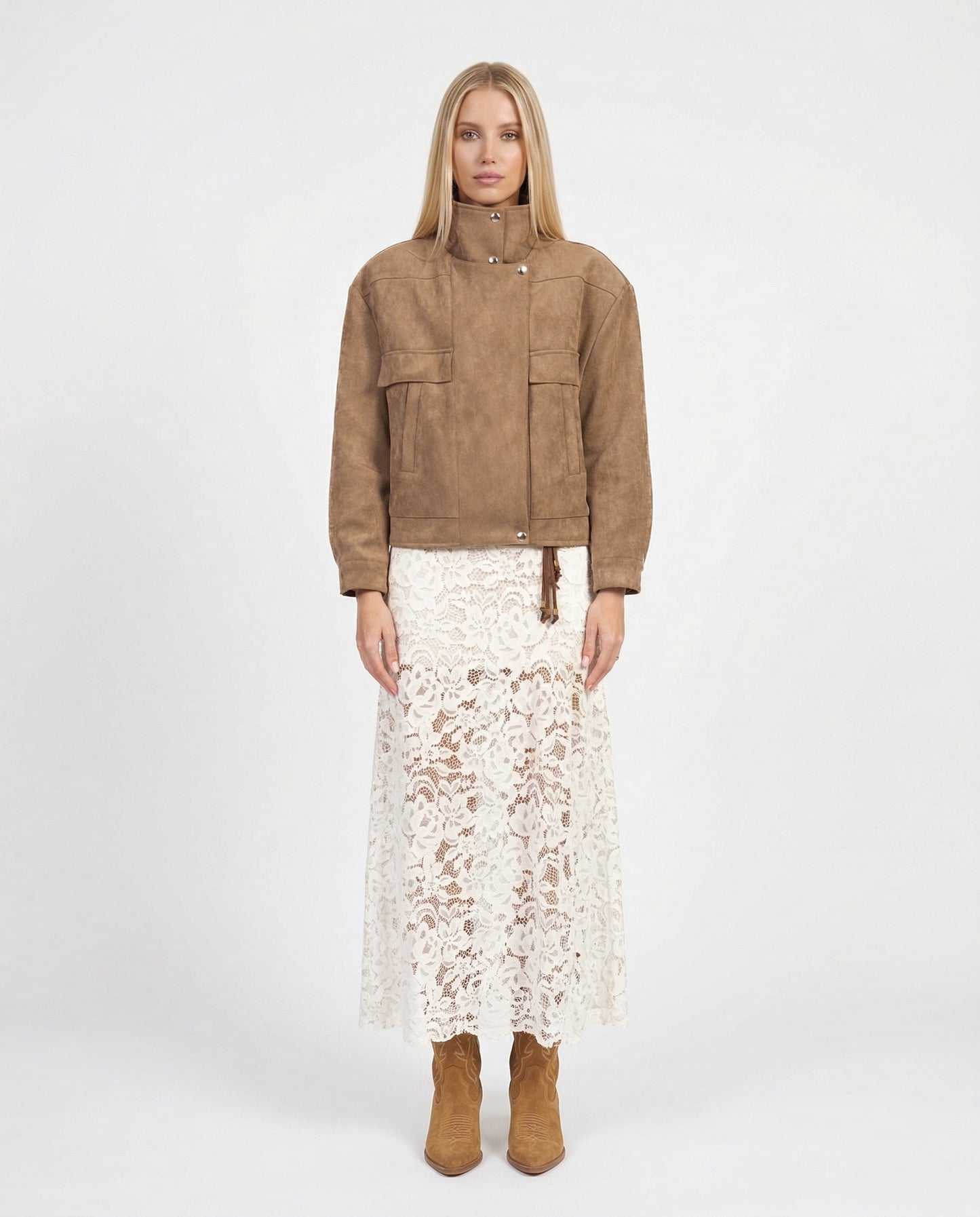 BOMBER EFFETTO SUEDE PE260109 SABBIA TENSIONE IN.