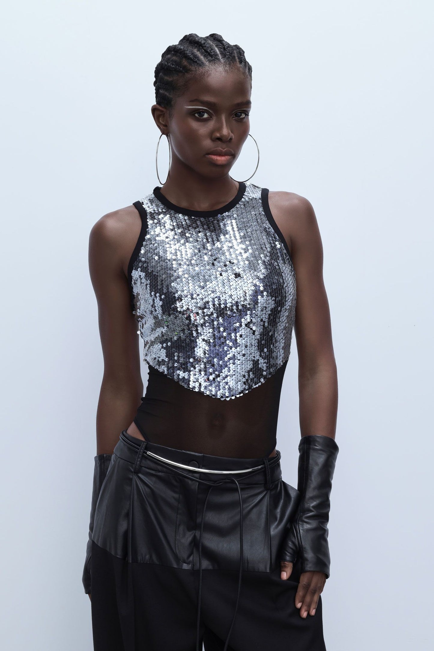 BODY SUIT CON PAILLETTES E TRASPARENZE B247IQF IMPERIAL