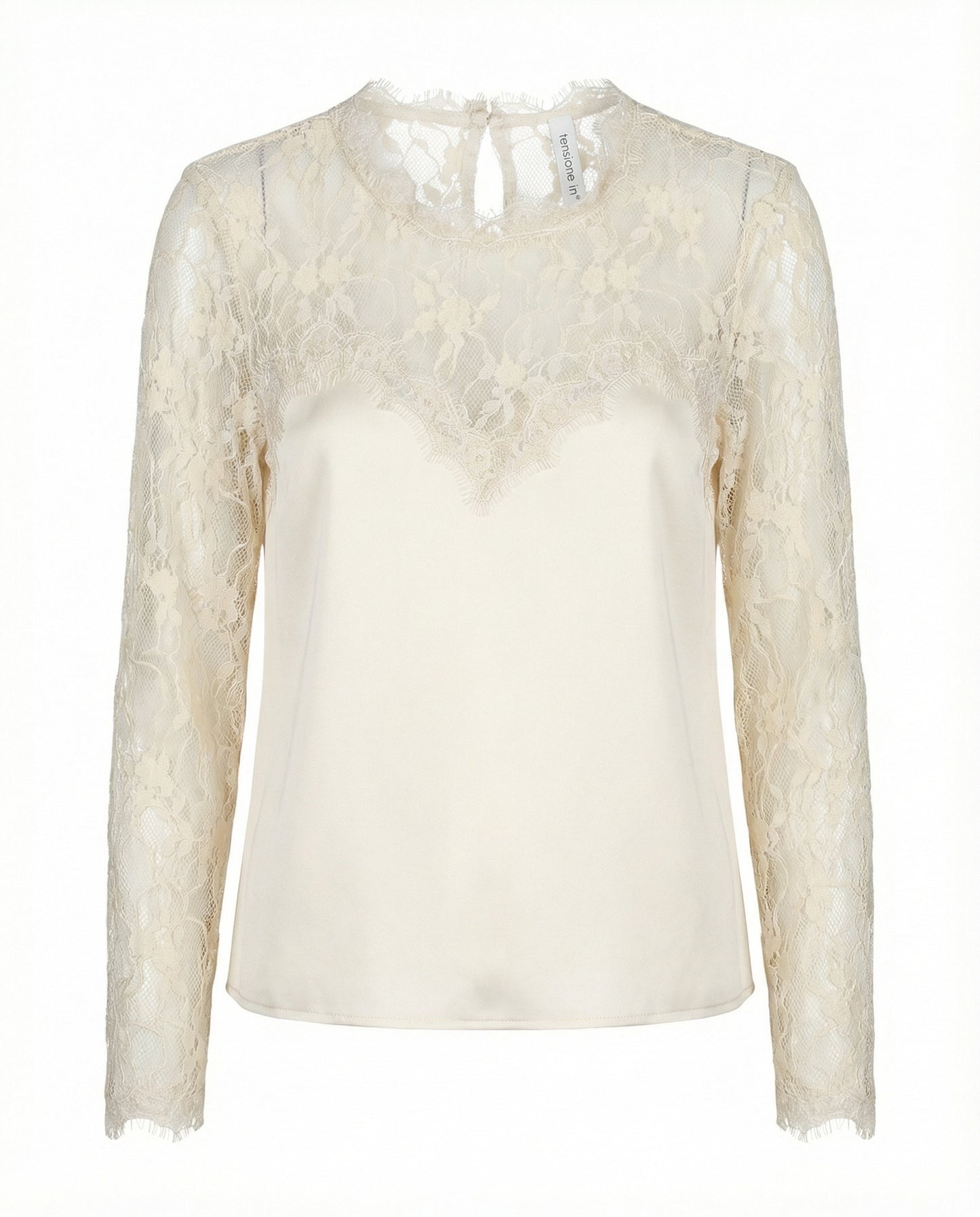 CAMICIA IN PIZZO W25CC17 PANNA TENSIONE IN.