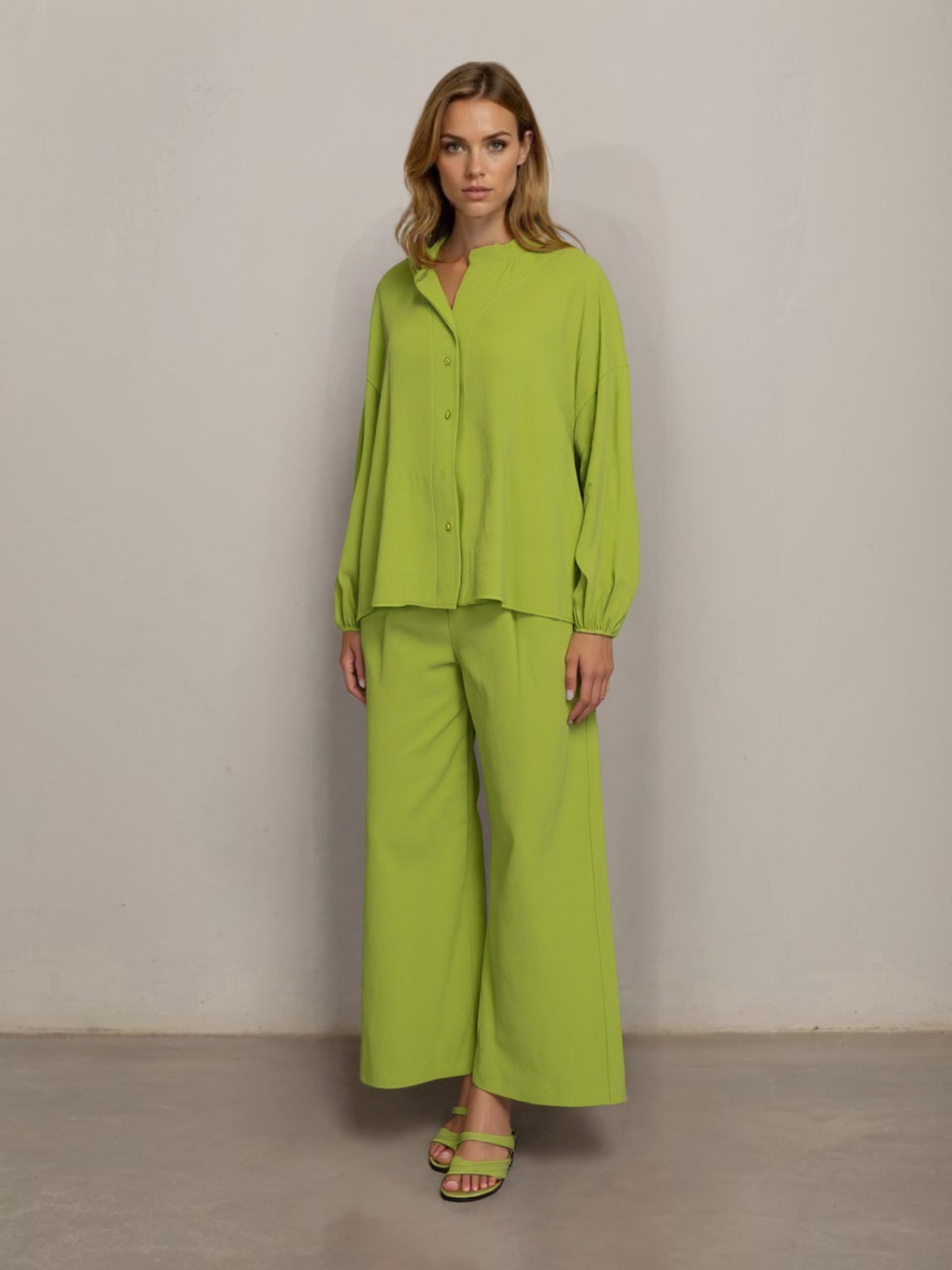 CAMICIA C10176AT VERDE MELA TENSIONE IN.