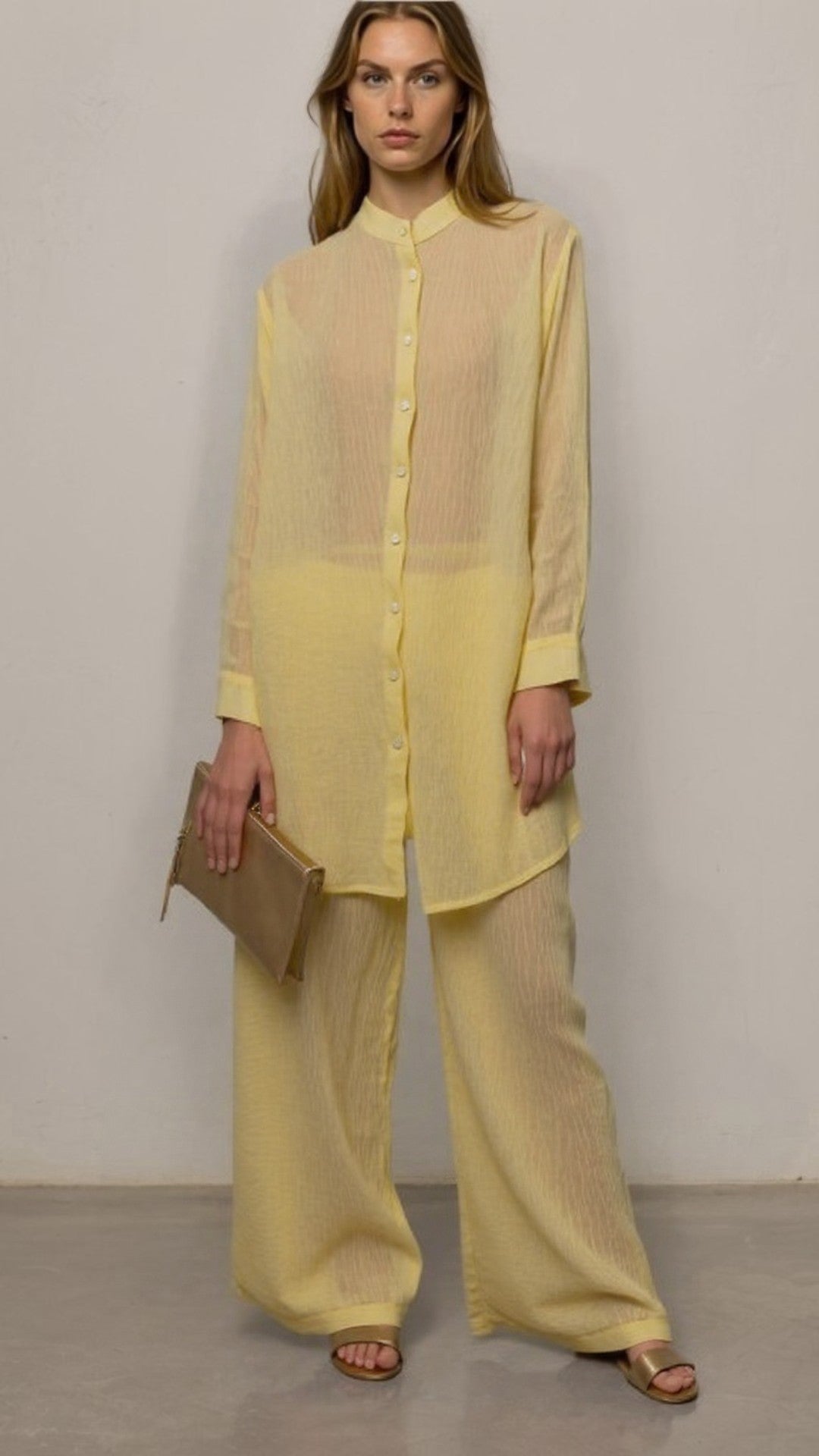 CAMICIA C6971-T117-SWBAS GIALLO TENSIONE IN.