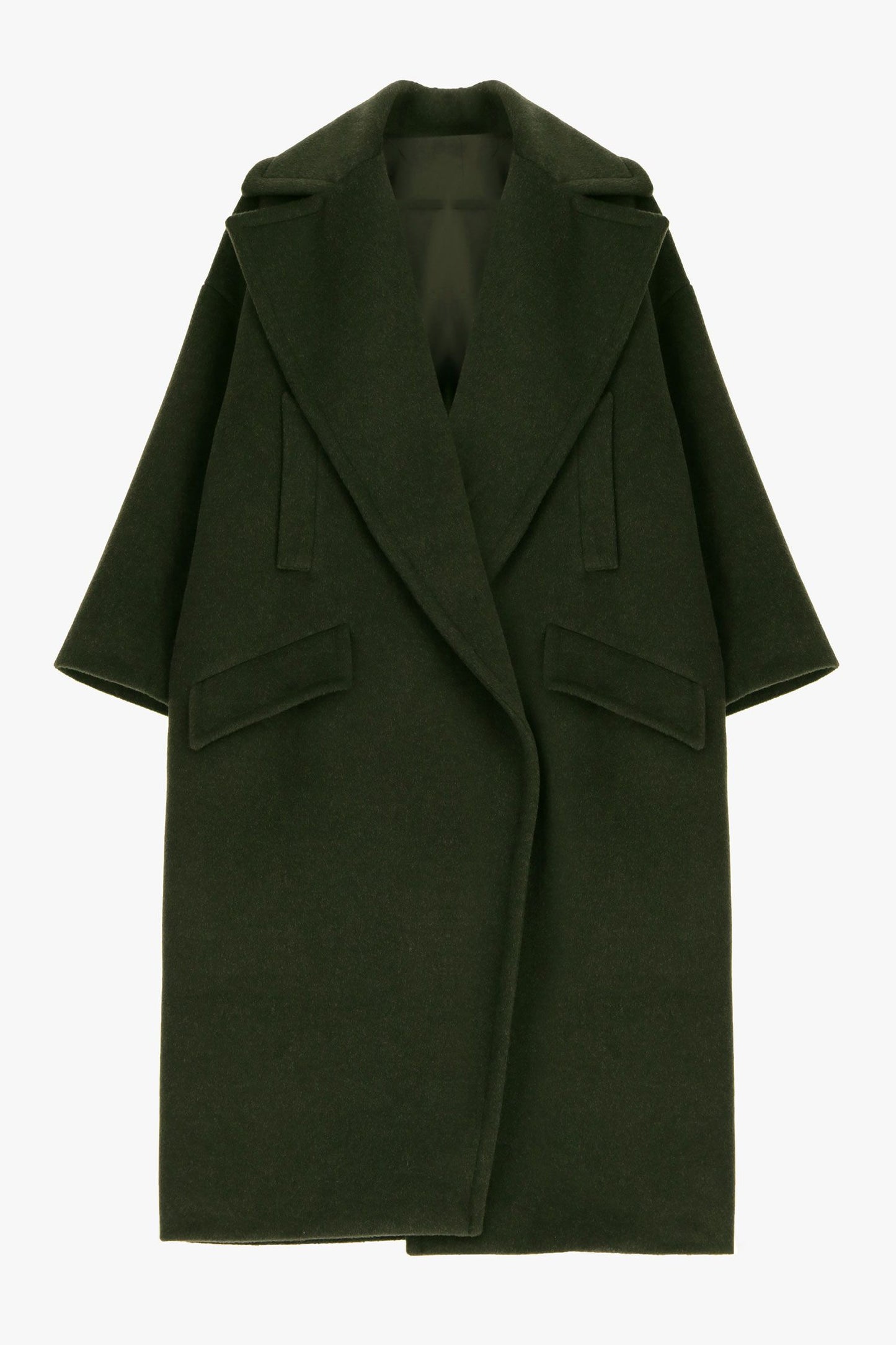 CAPPOTTO OVERSIZE CON TASCHE A PATTA VERDE MILITARE KG26IIK IMPERIAL.