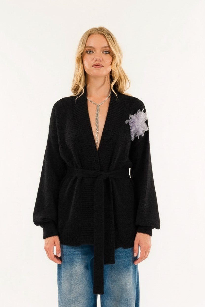 CARDIGAN CON 3M0974C NERO KONTATTO