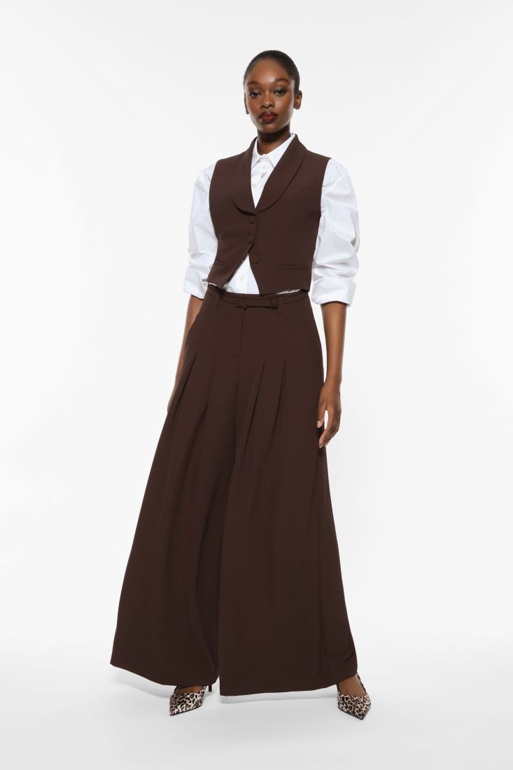 Pantaloni ampi con pinces simmetriche EBANO IMPERIAL.