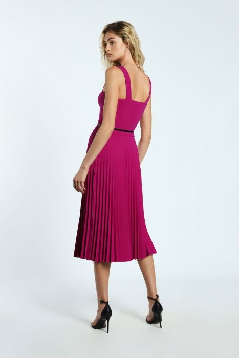 Abito midi con scollo a cuore e cintura IMPERIAL