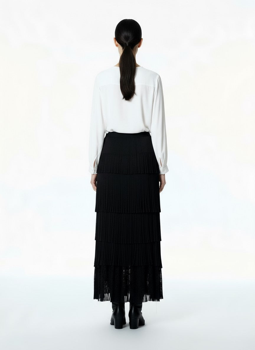 GONNA CON FRANGE G9990011U NERO IMPERIAL.