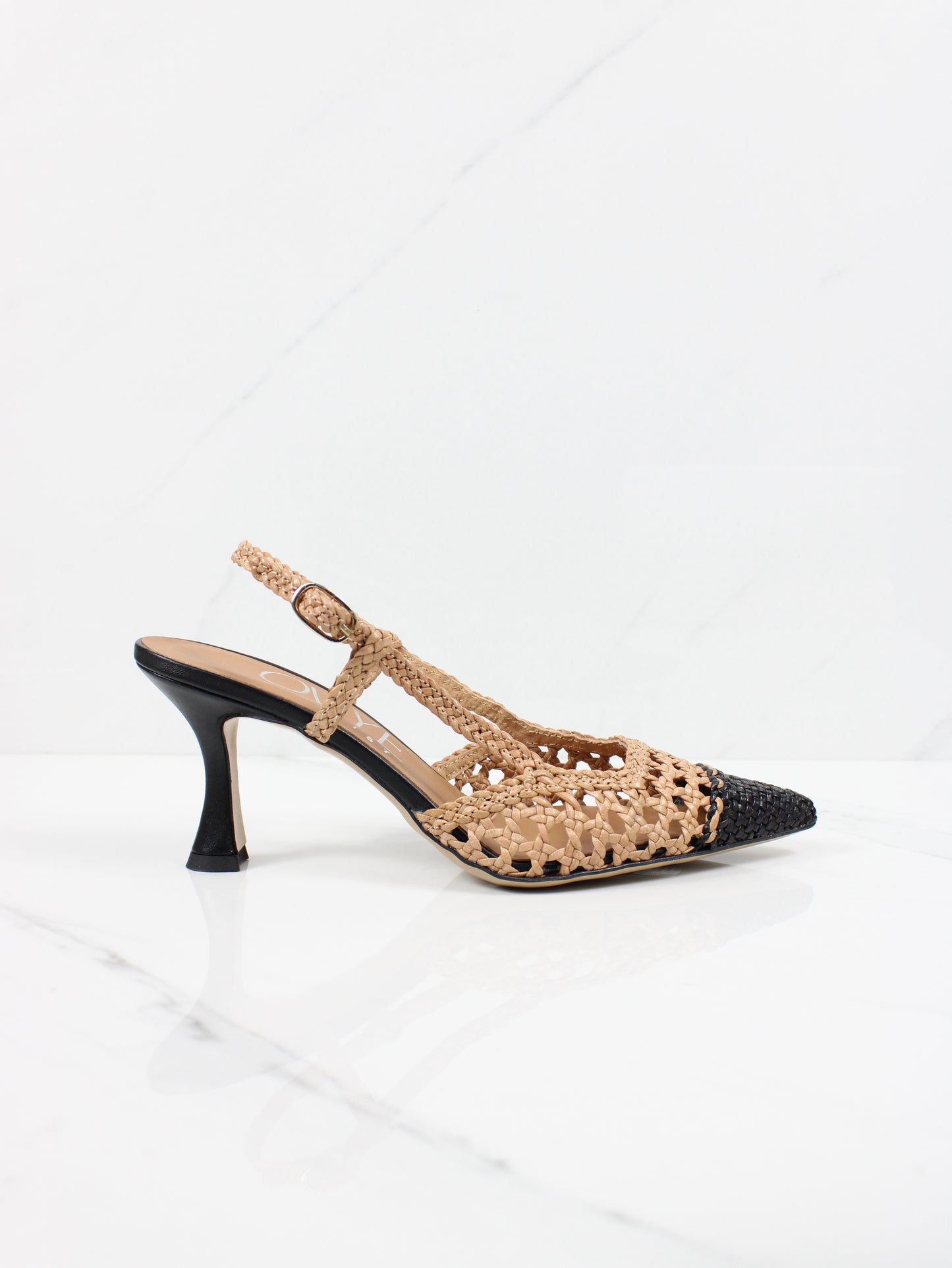 Décolleté slingback traforato corda e nero OVYE