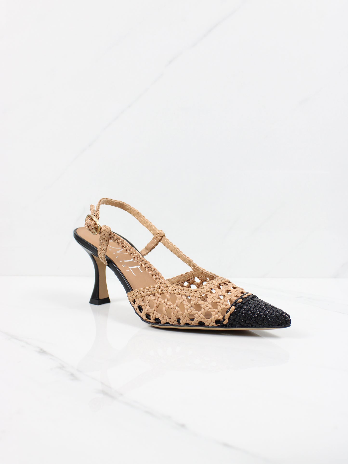Décolleté slingback traforato corda e nero OVYE