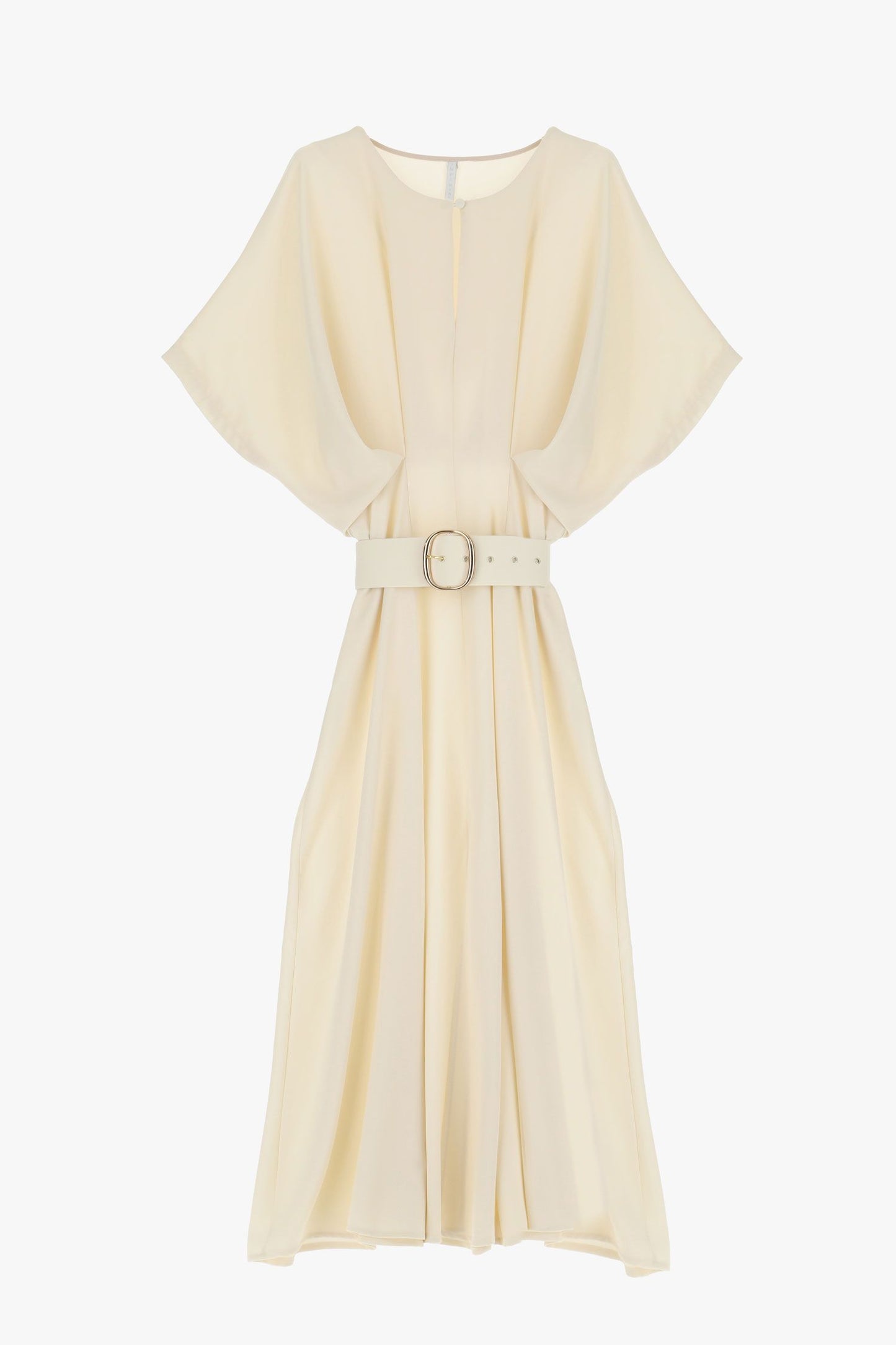 Abito midi monocolour con maniche volume e cintura IMPERIAL