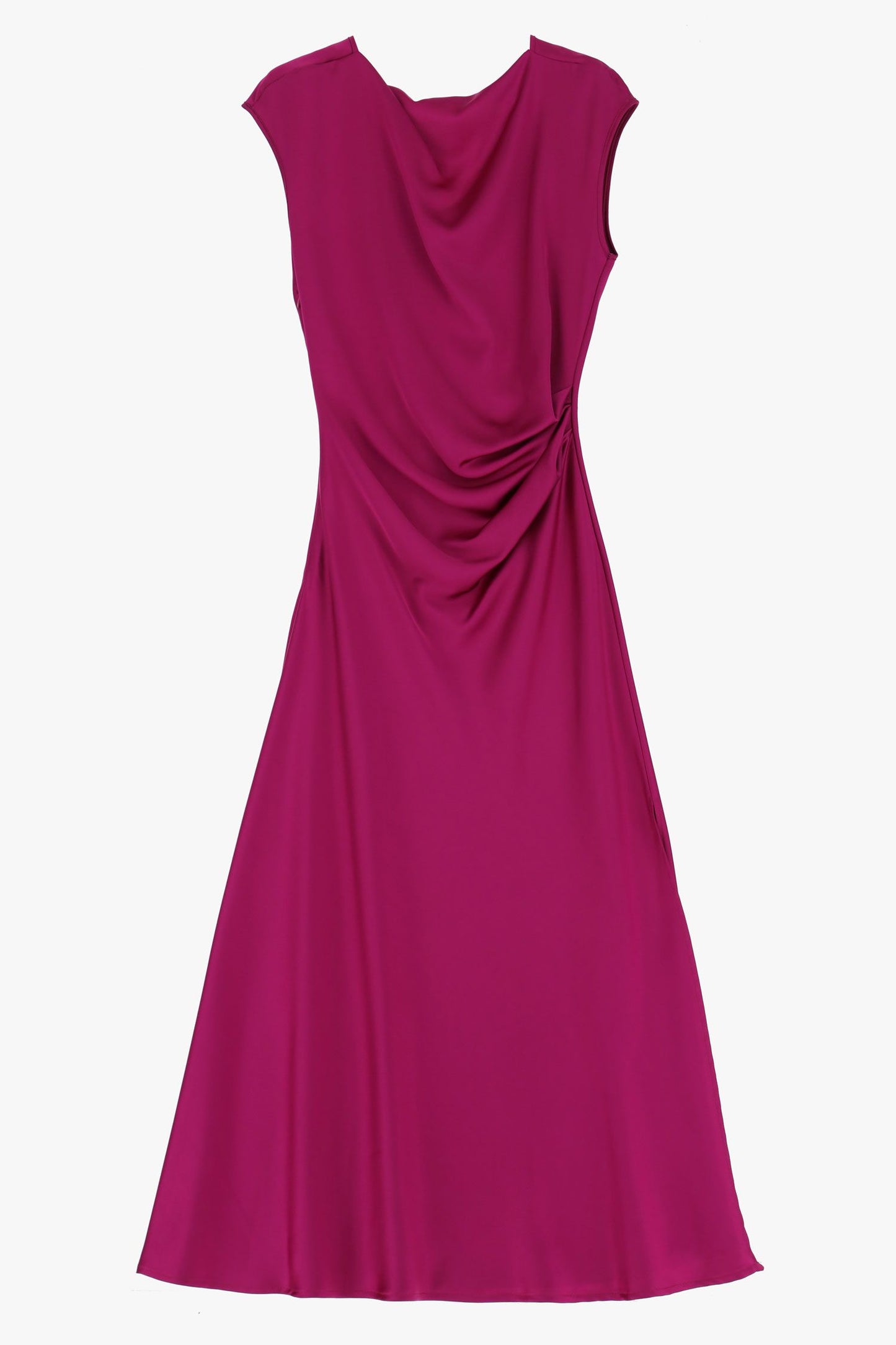 Abito midi monocolour con maniche corte e arricciatura IMPERIAL