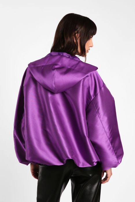 Giubbotto oversize effetto satin con cappuccio e taschini IMPERIAL