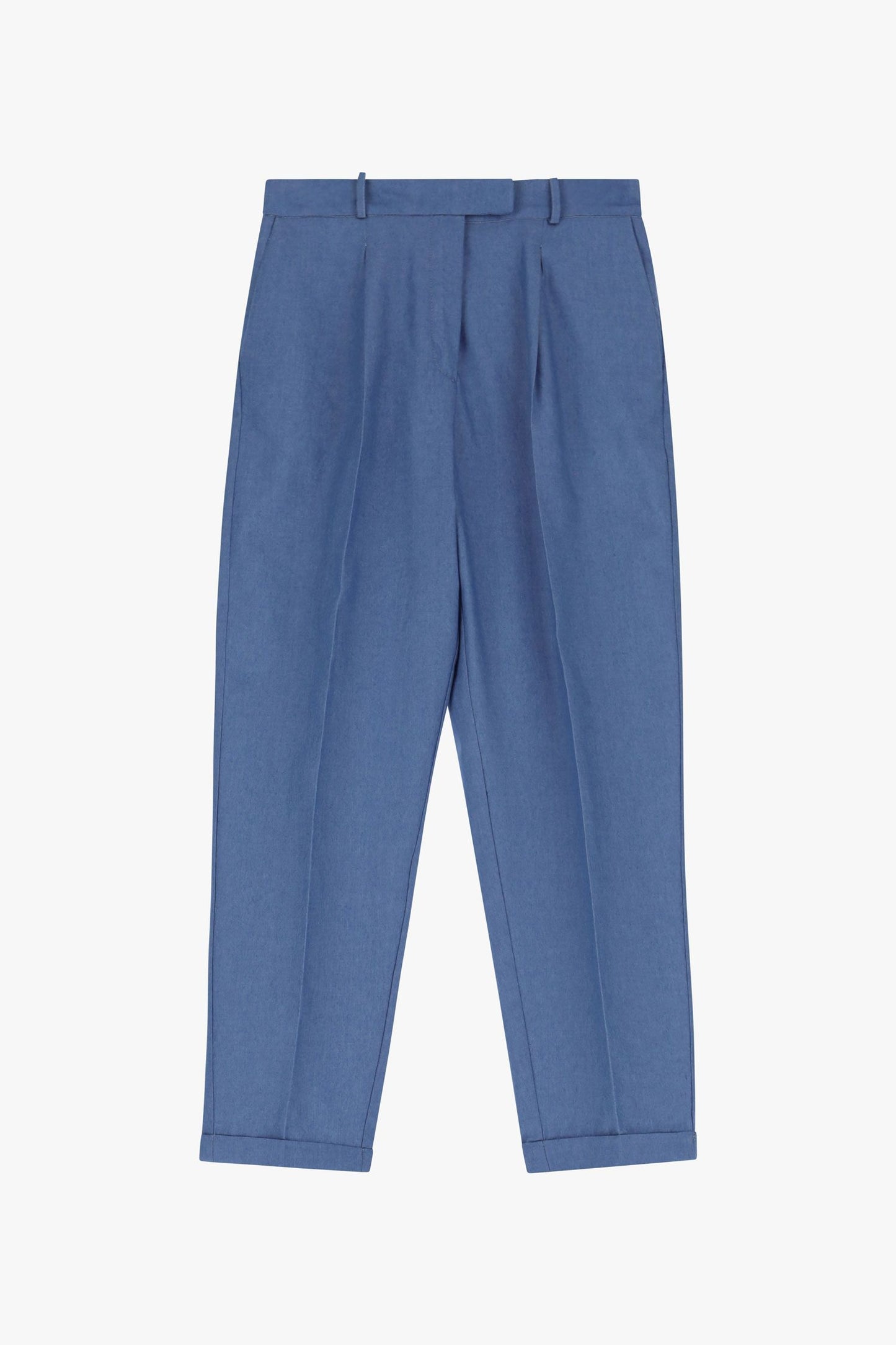 PANTALONI STRAIGHT CROPPED MONOCOLOUR CON PIEGA STIRATA IMPERIAL