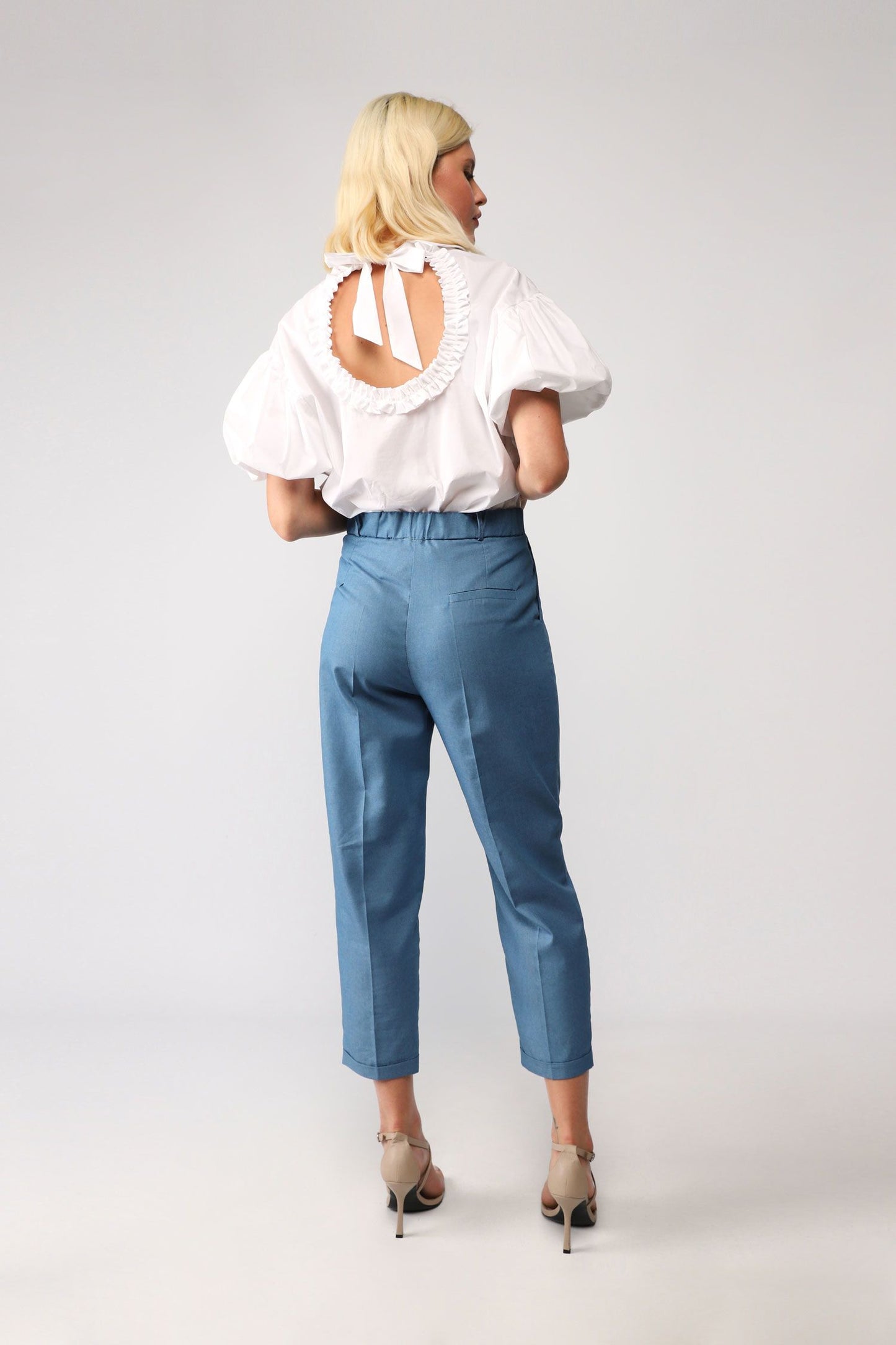 PANTALONI STRAIGHT CROPPED MONOCOLOUR CON PIEGA STIRATA IMPERIAL