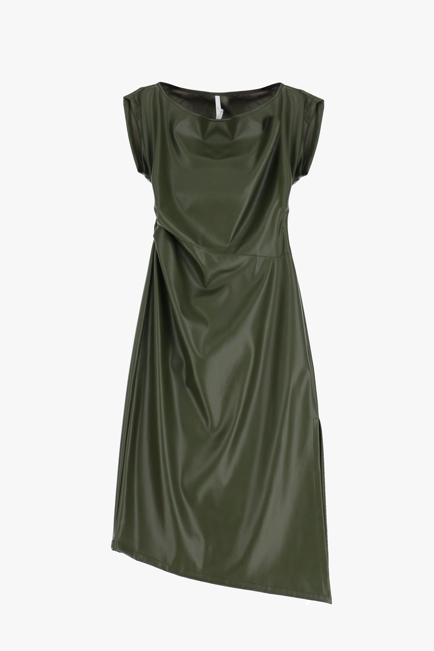 Abito in similpelle midi con scollo a barca IMPERIAL.