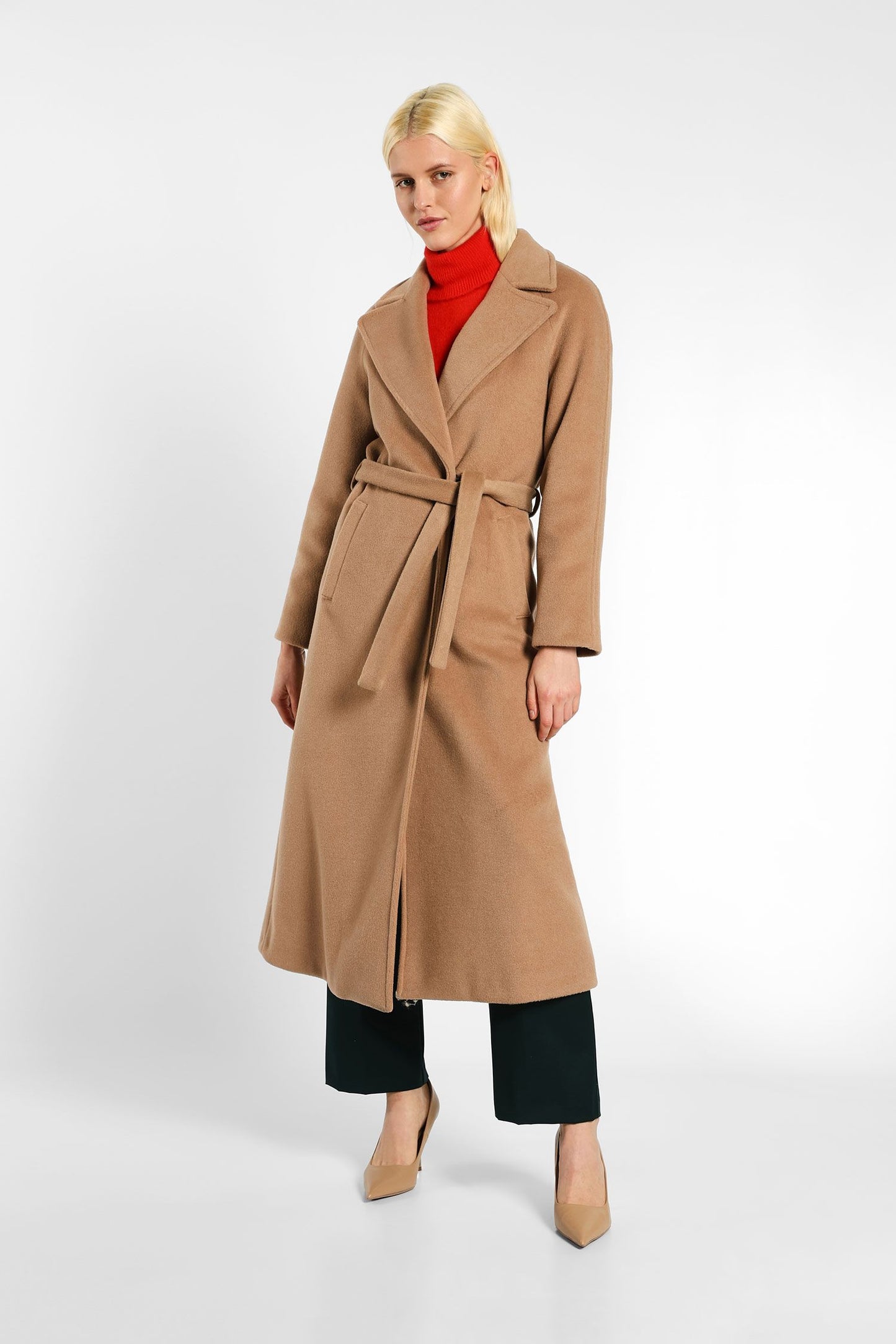 Cappotto midi con rever a lancia e fusciacca IMPERIAL