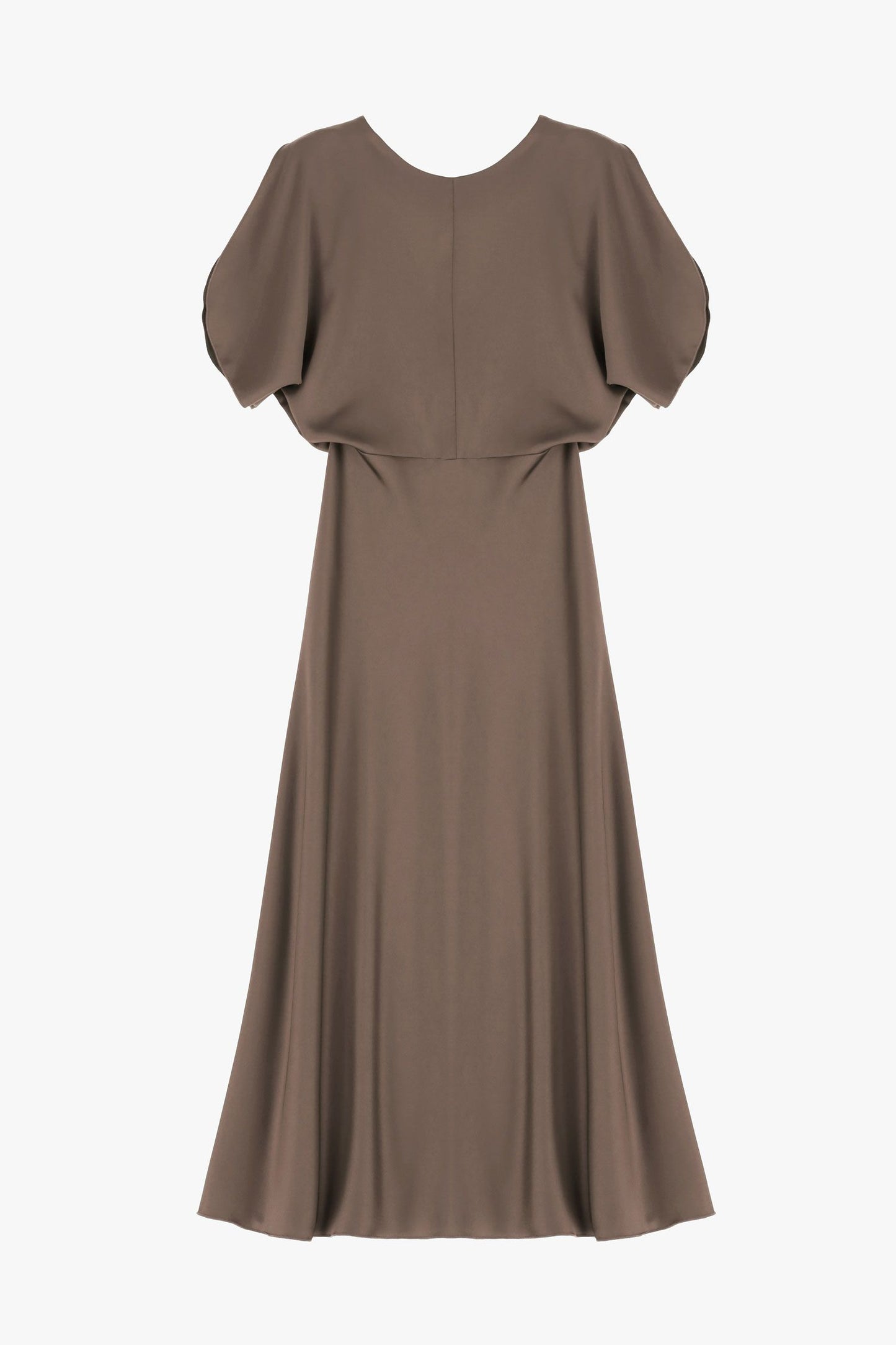 Abito midi monocolour con maniche corte aperte IMPERIAL