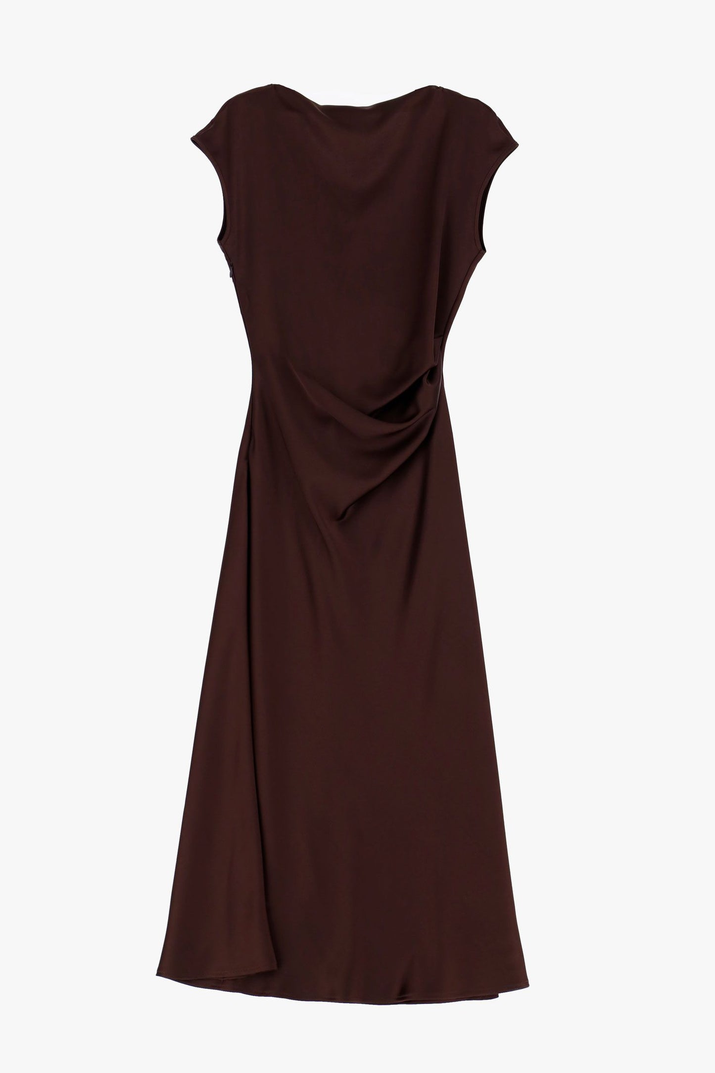 Abito midi monocolour con maniche corte e arricciatura IMPERIAL