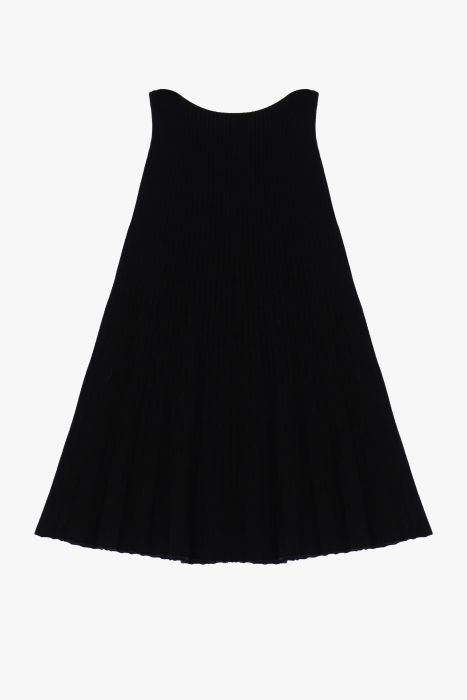 Gonna midi monocolour a coste con vita alta IMPERIAL