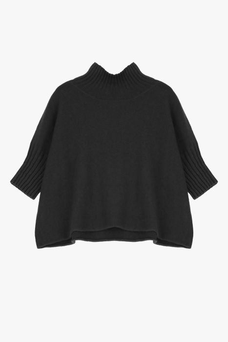 Maglia monocolour con collo alto e maniche corte IMPERIAL