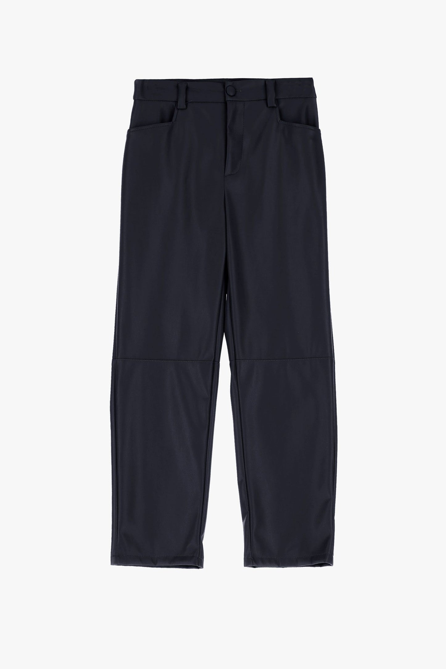 Pantaloni straight cropped in similpelle con vita alta IMPERIAL