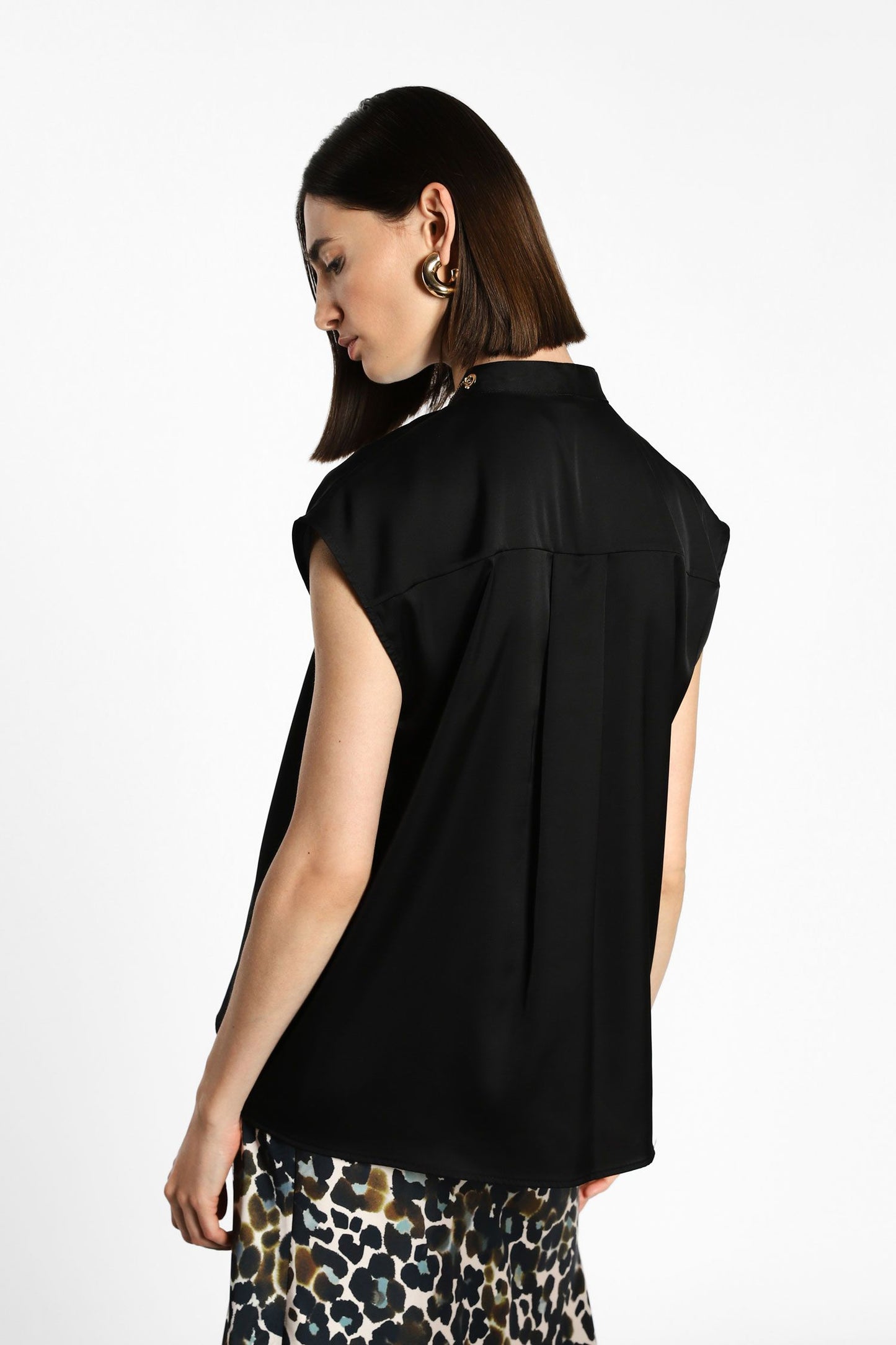 Canotta monocolour con scollo a V e coulisse IMPERIAL