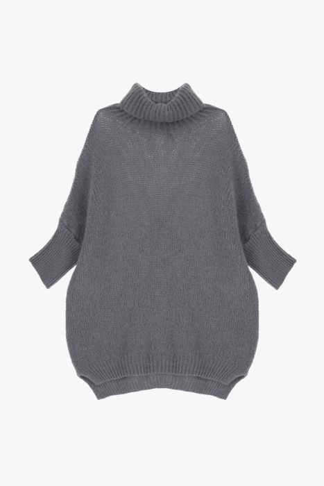 Maglia oversize monocolour con collo risvoltato IMPERIAL