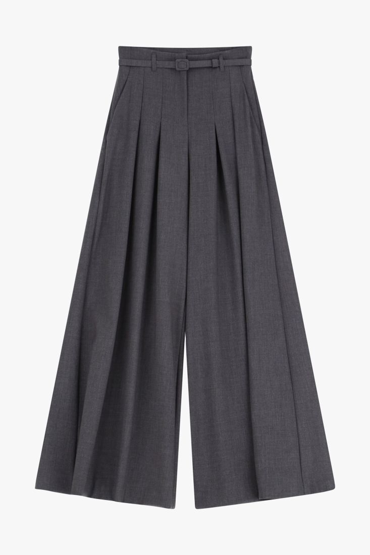 Pantaloni a palazzo con cintura GRIGIO SCURO IMPERIAL.