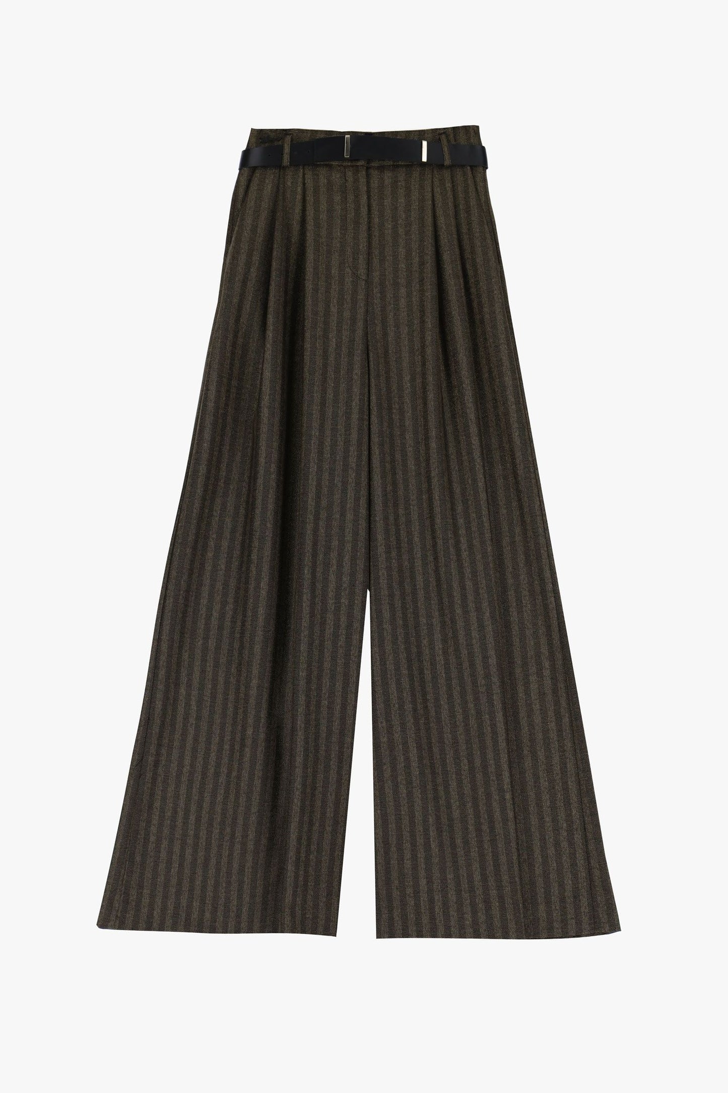 Pantaloni flare a righe con pinces e cintura IMPERIAL