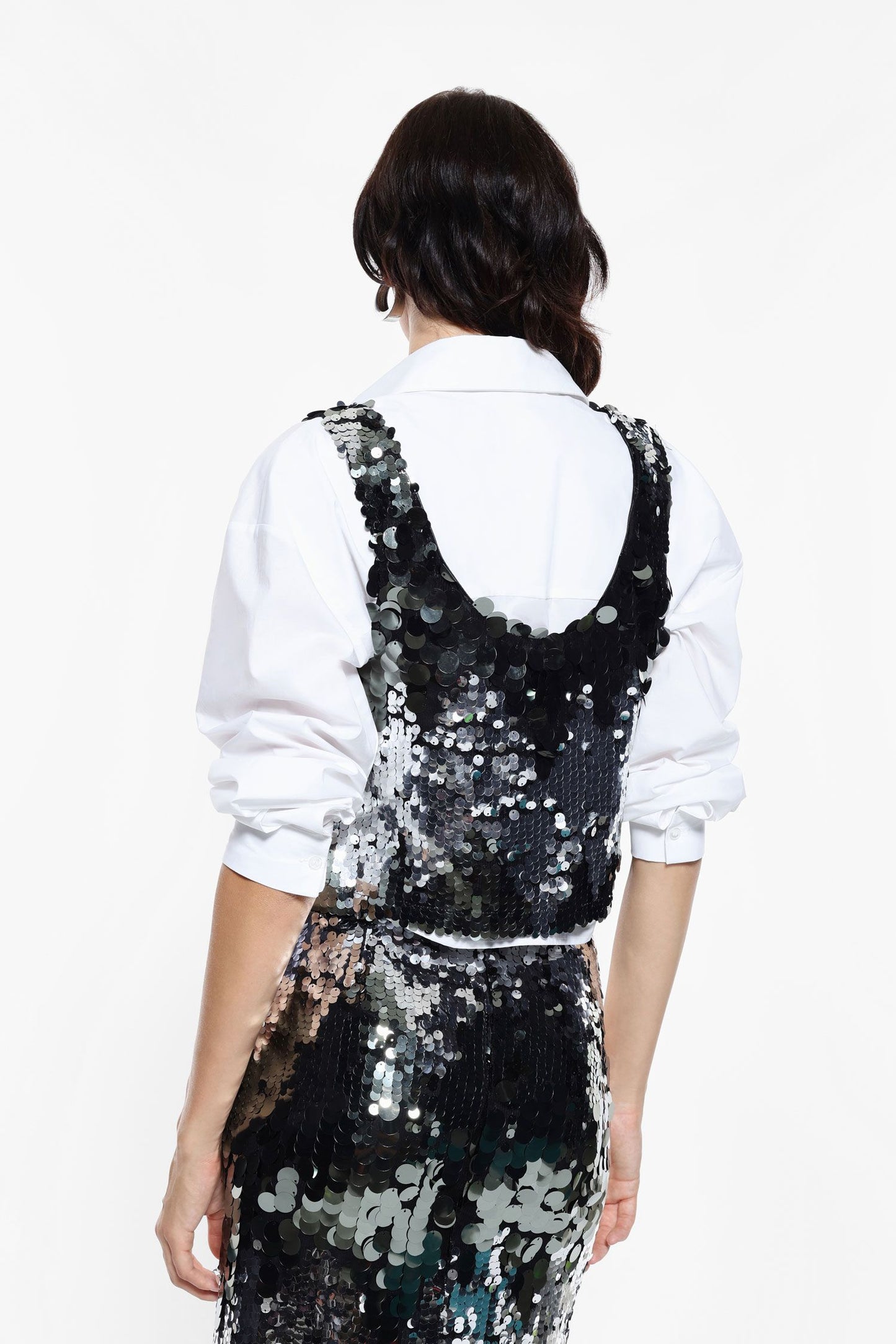 Top con paillettes e scollo squadrato IMPERIAL.