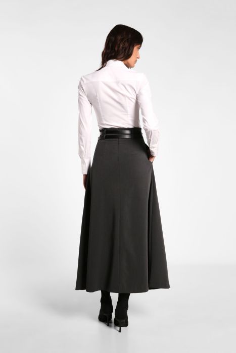 Gonna lunga con pinces e cintura con doppia fascia IMPERIAL