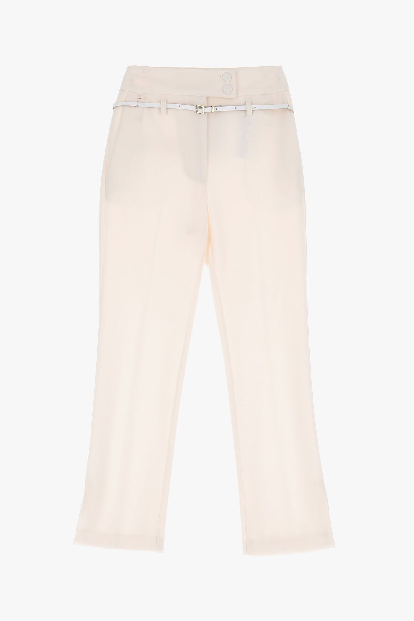 Pantaloni straight monocolour con chiusura laterale e cintura IMPERIAL