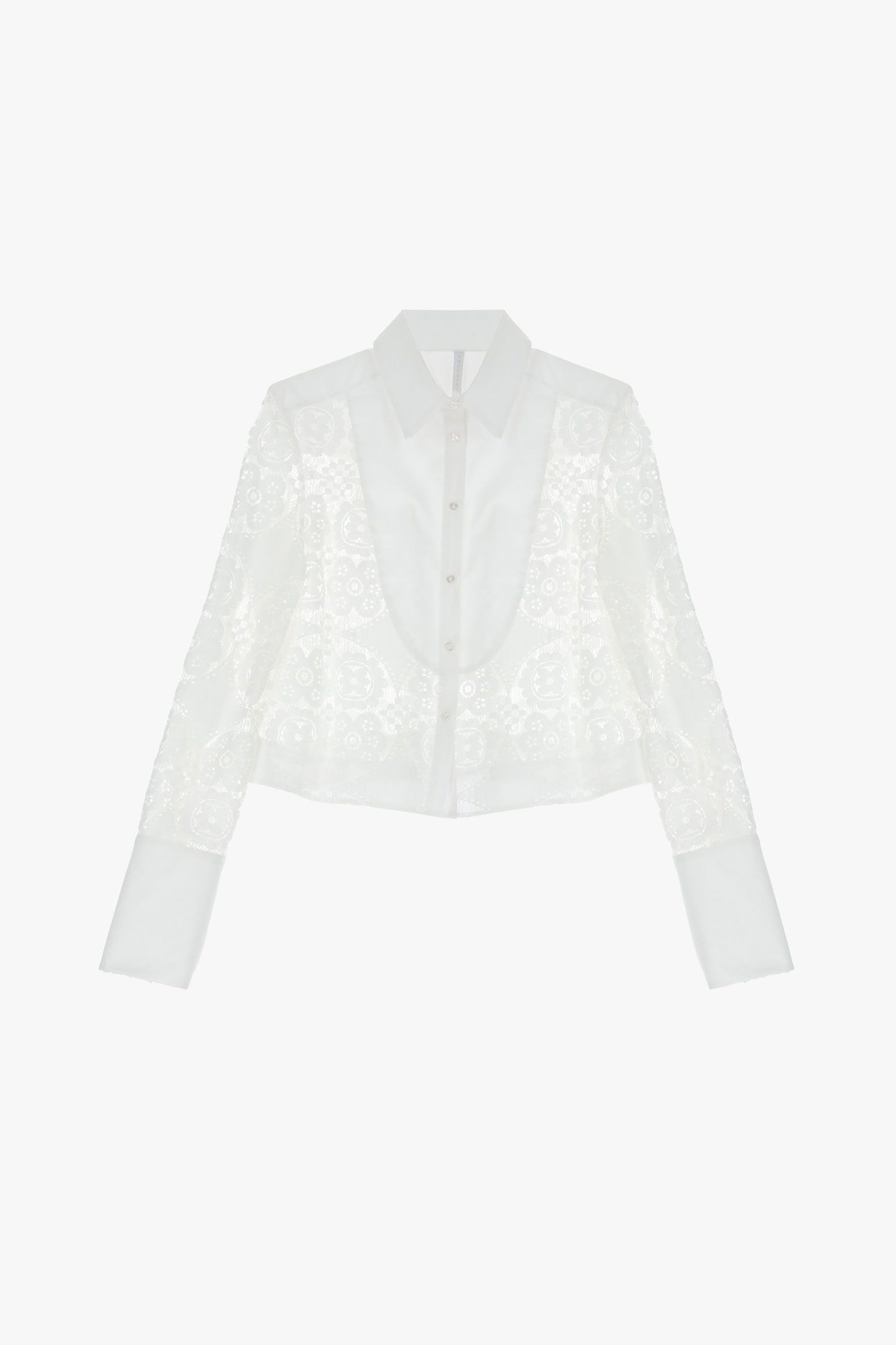 Camicia in pizzo fantasia floreale con colletto classico IMPERIAL.