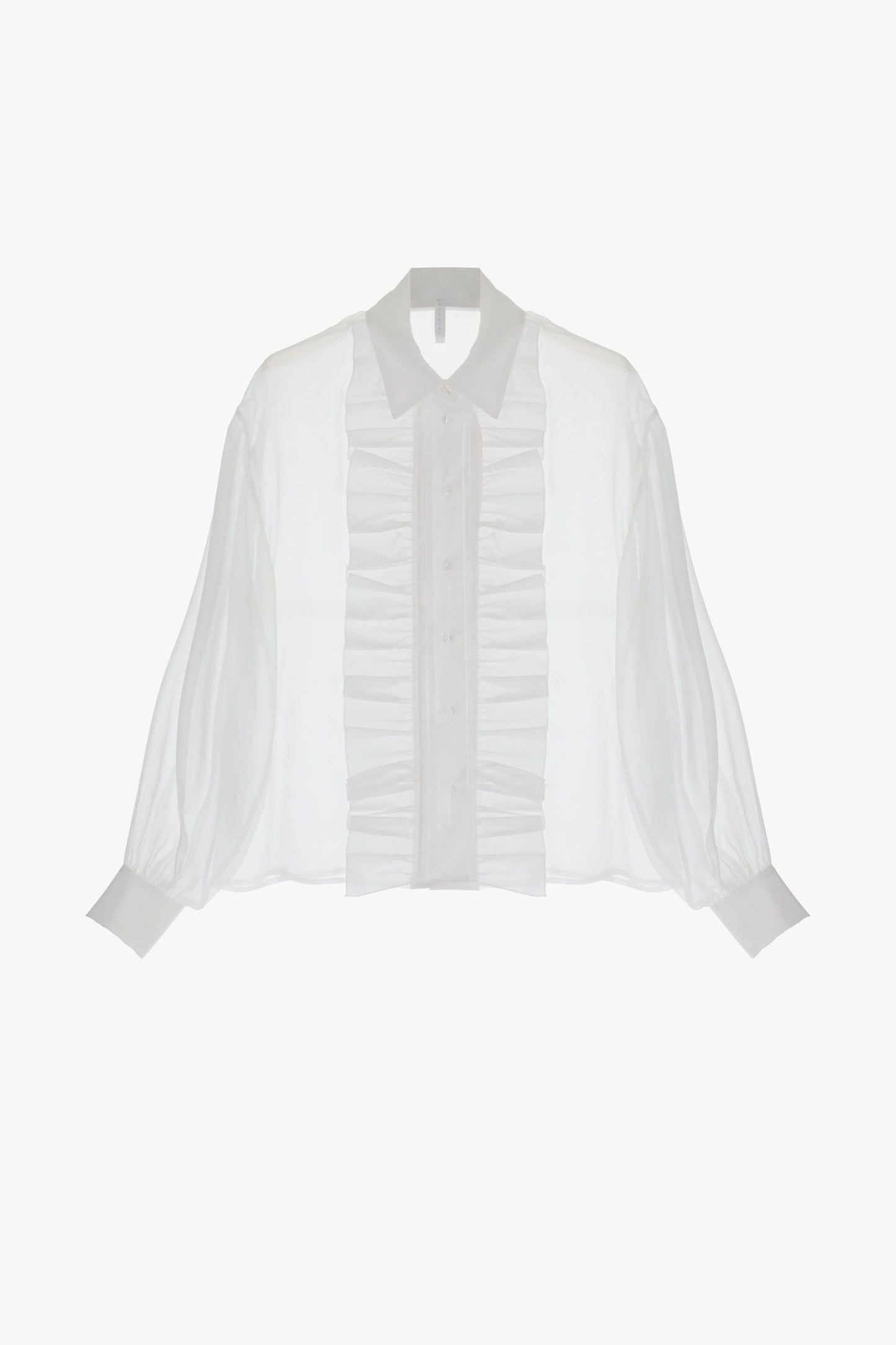 Camicia monocolour effetto trasparenza con ruches IMPERIAL.