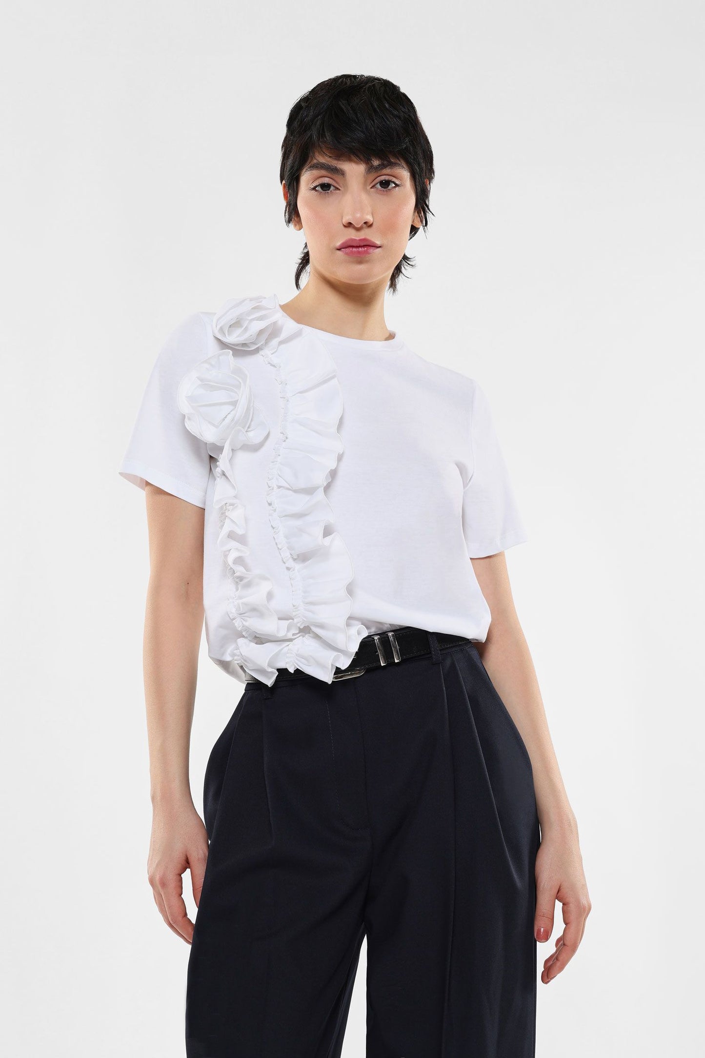 T-shirt girocollo in cotone con applicazioni IMPERIAL.