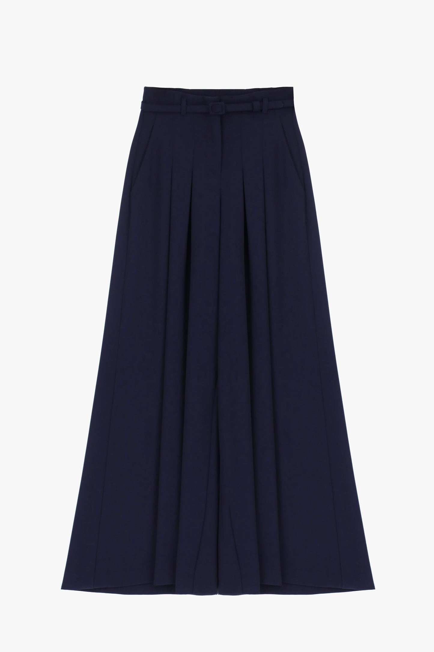 PANTALONI AMPI CON VITA ALTA E PINCES BLU IMPERIAL