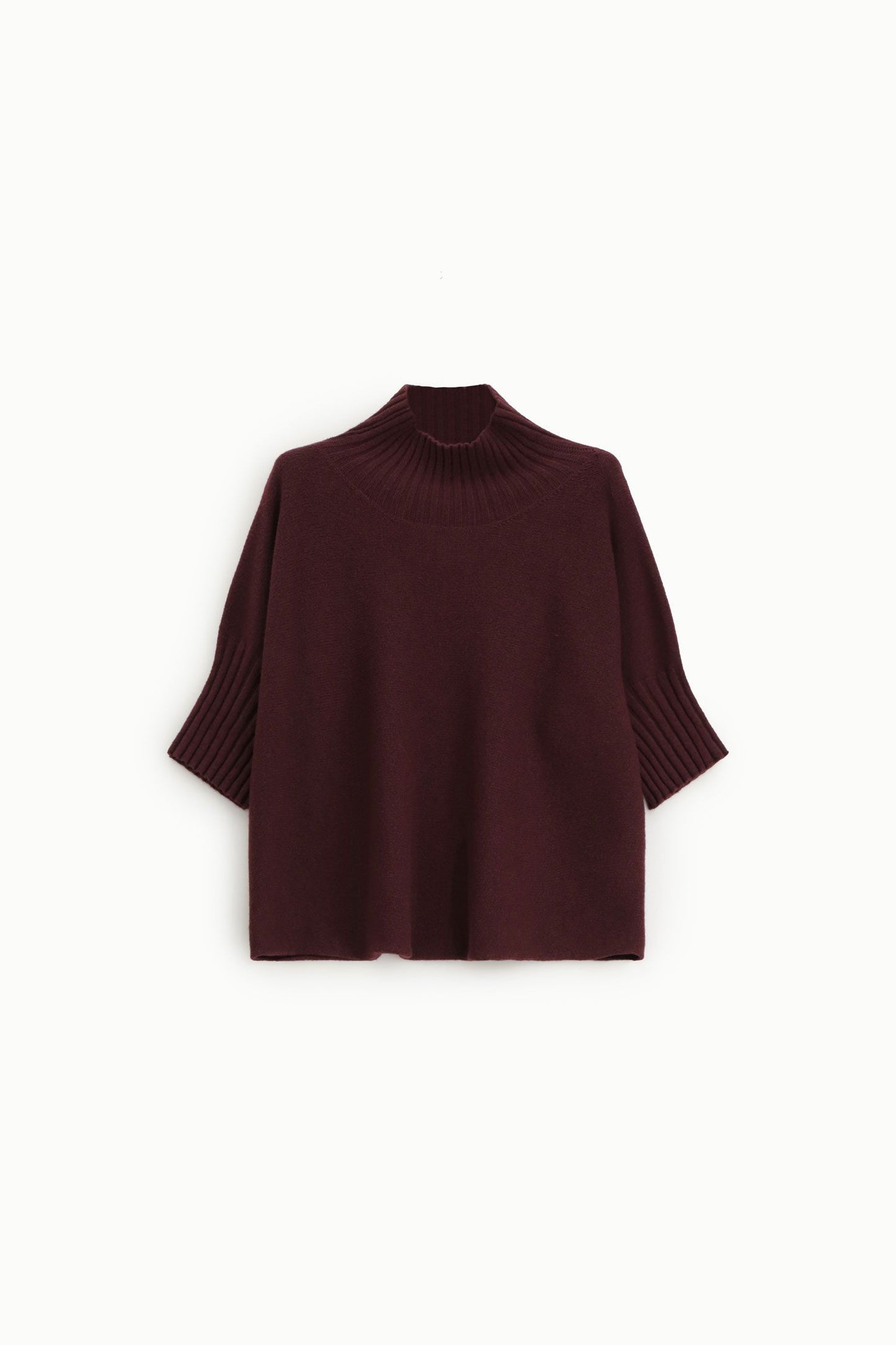 MAGLIA TURTLENECK MANICHE A MEZZO BRACCIO M3025859 PRUGNA IMPERIAL.